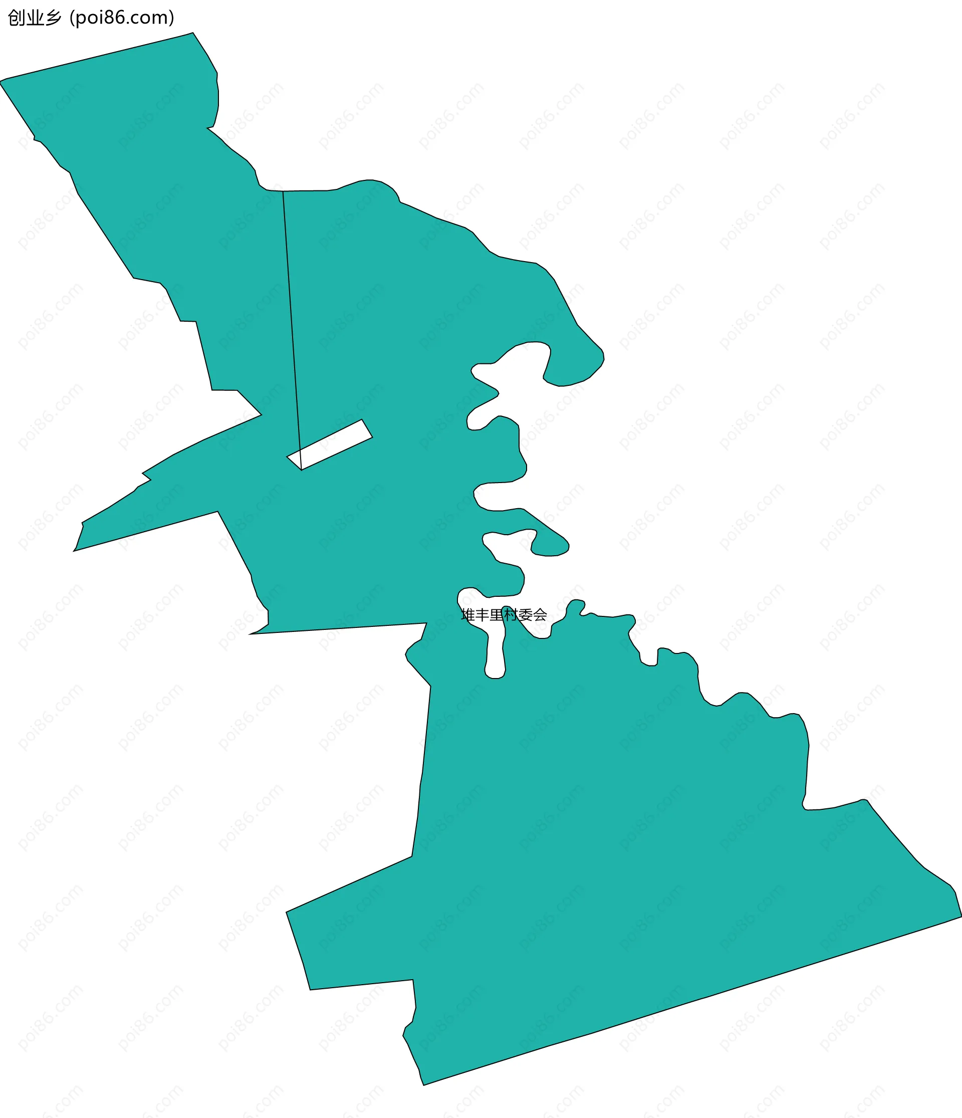 创业乡边界地图(五级行政区划)