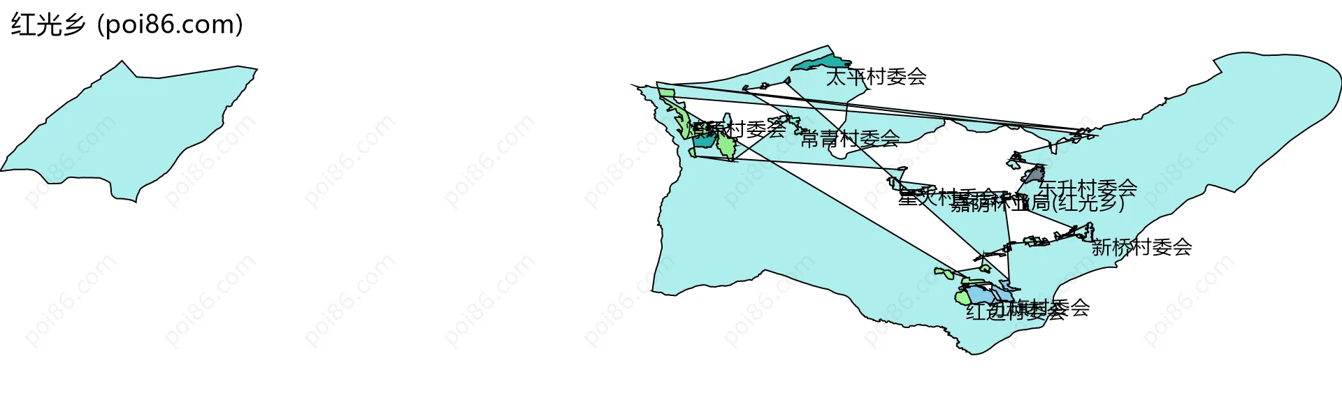 红光乡边界地图(五级行政区划)