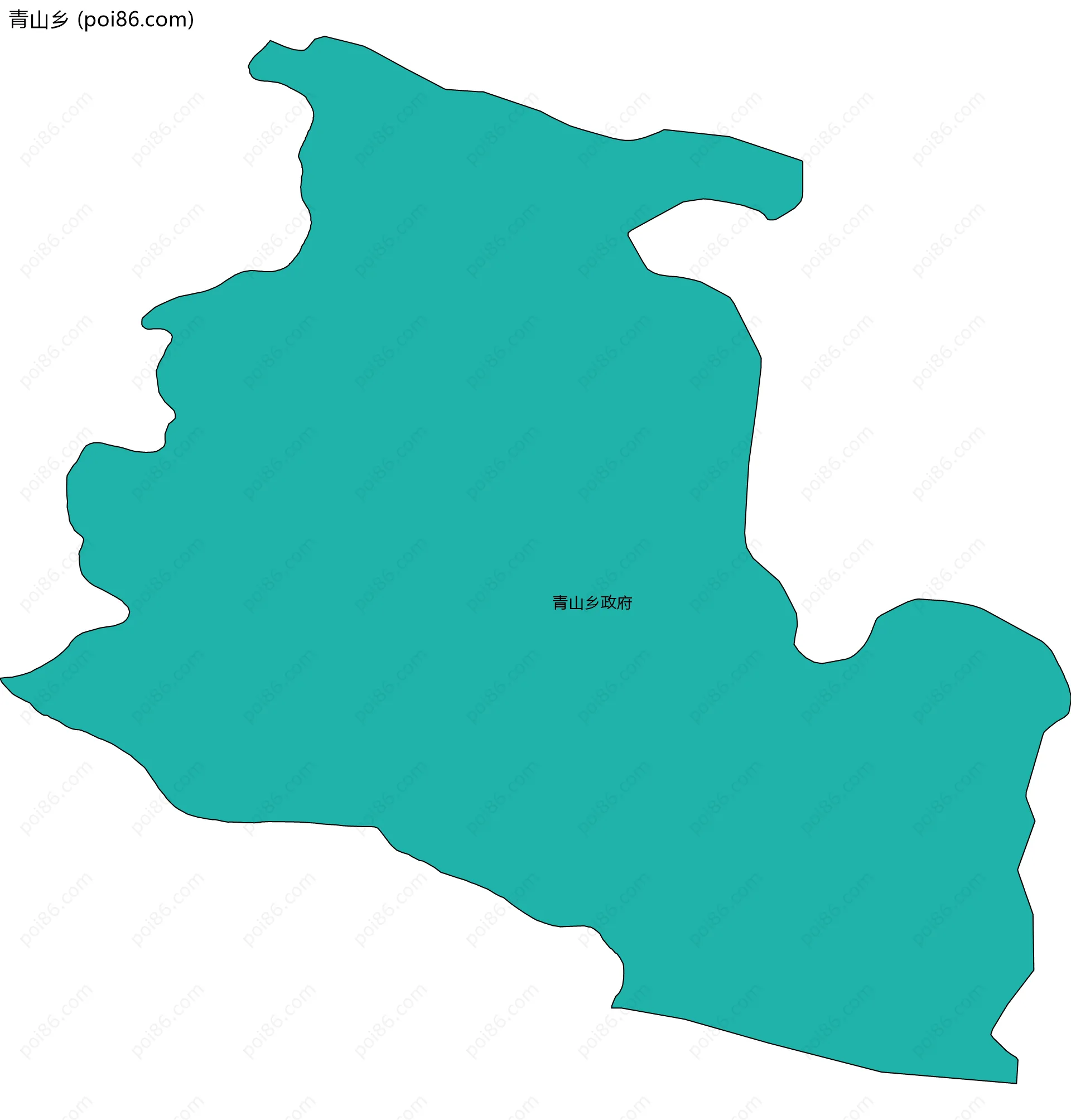 青山乡边界地图(五级行政区划)