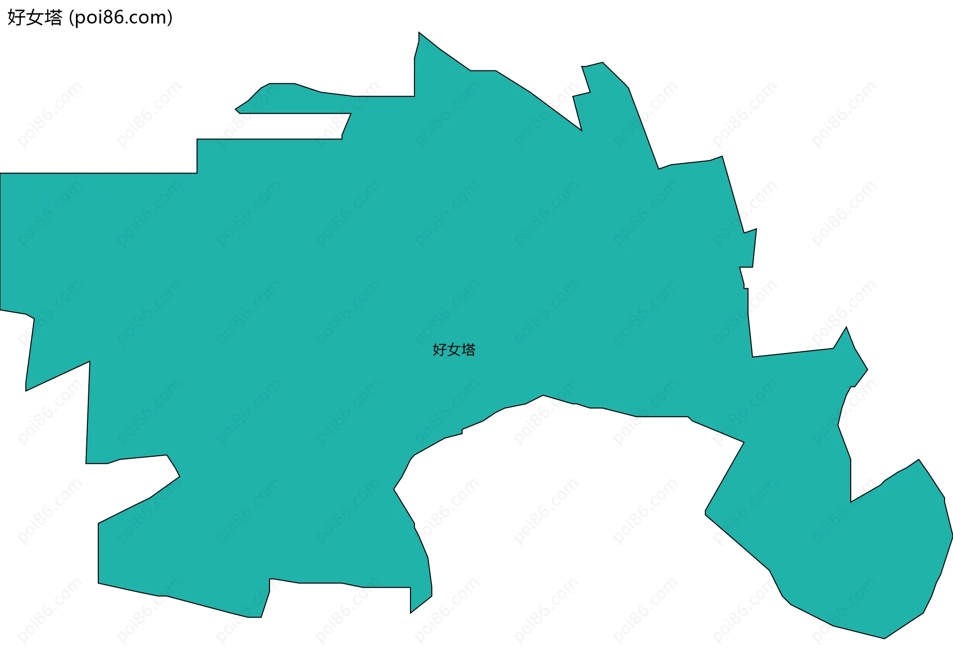好女塔边界地图