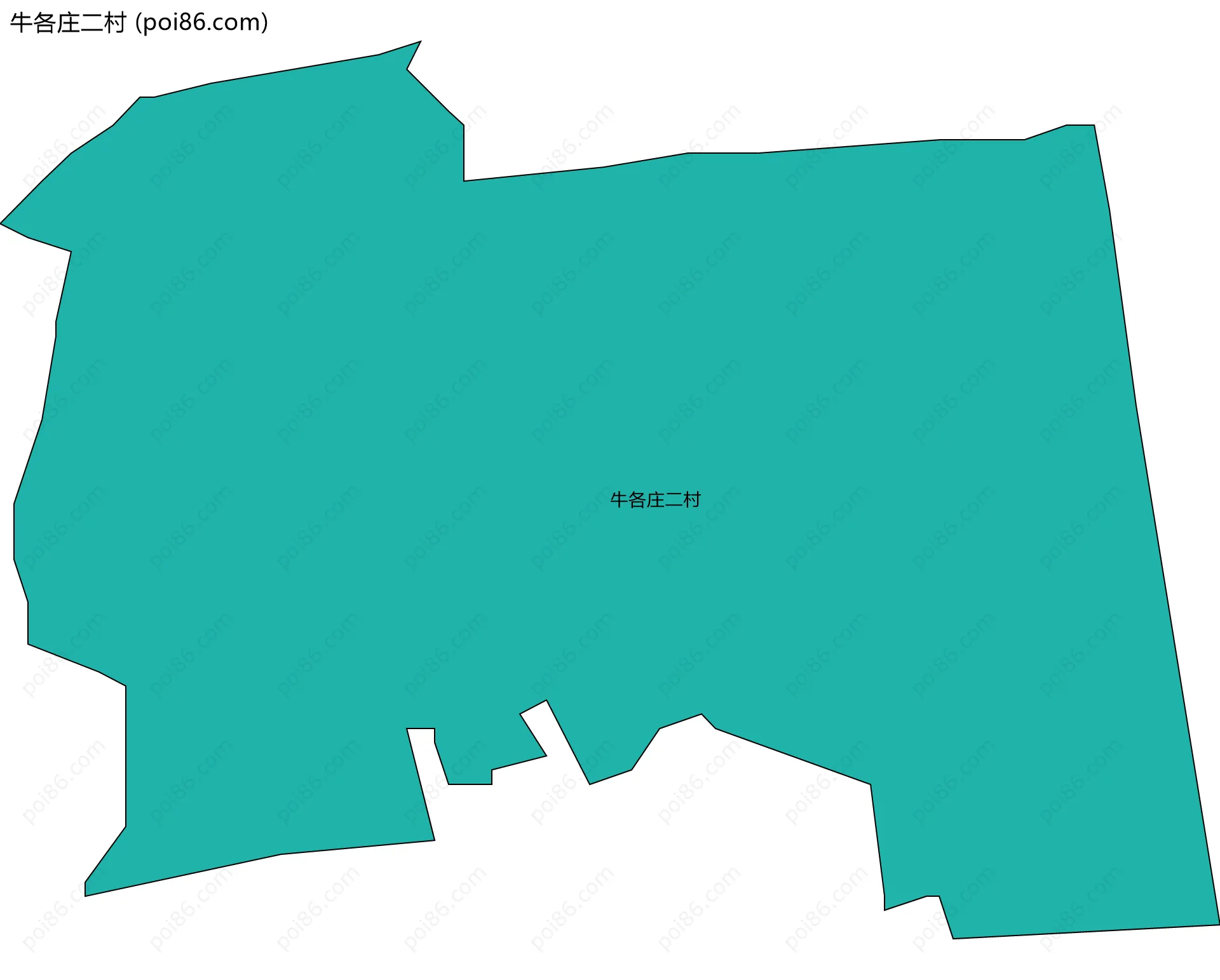 牛各庄二村边界地图