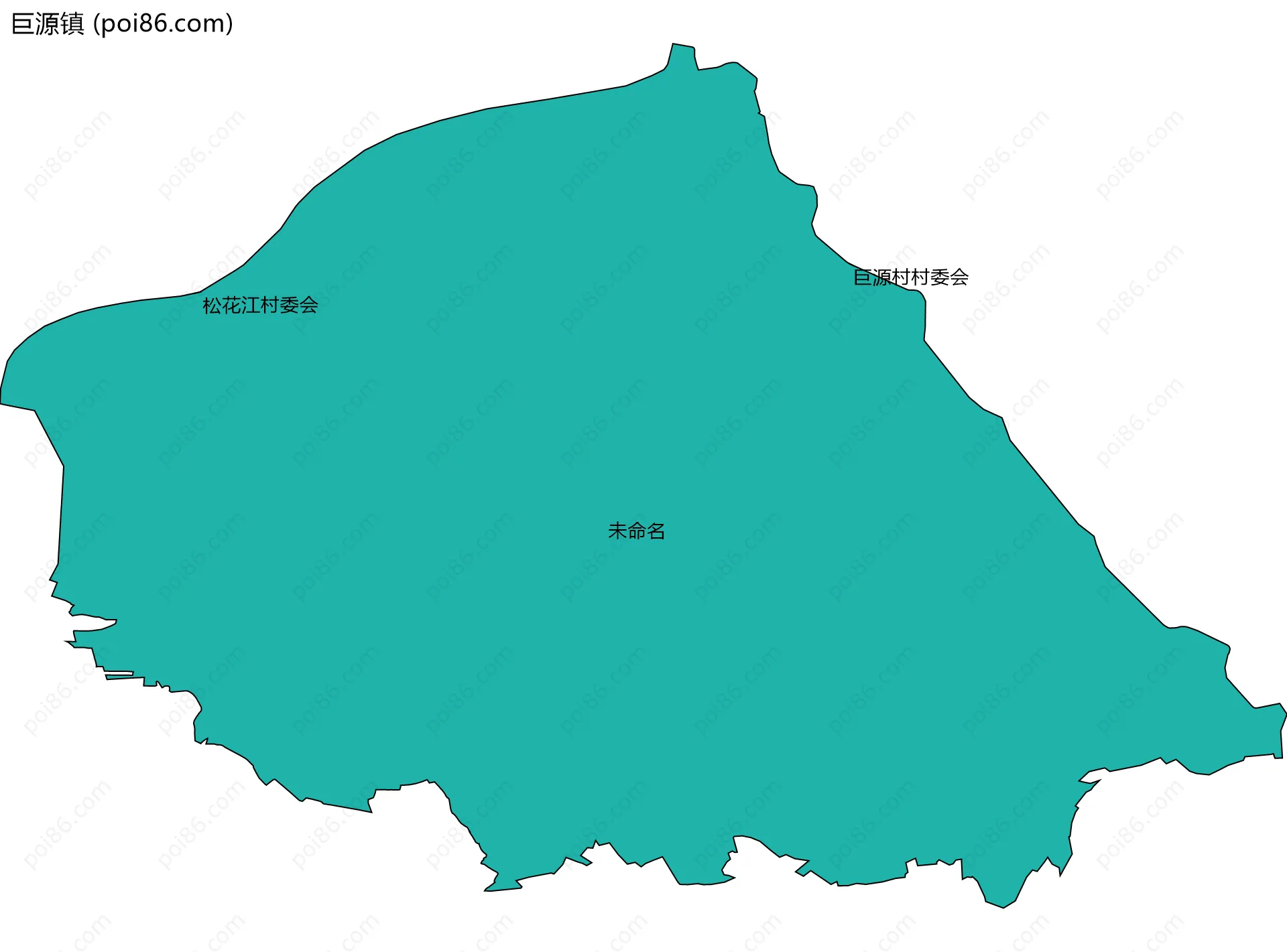 巨源镇边界地图(五级行政区划)