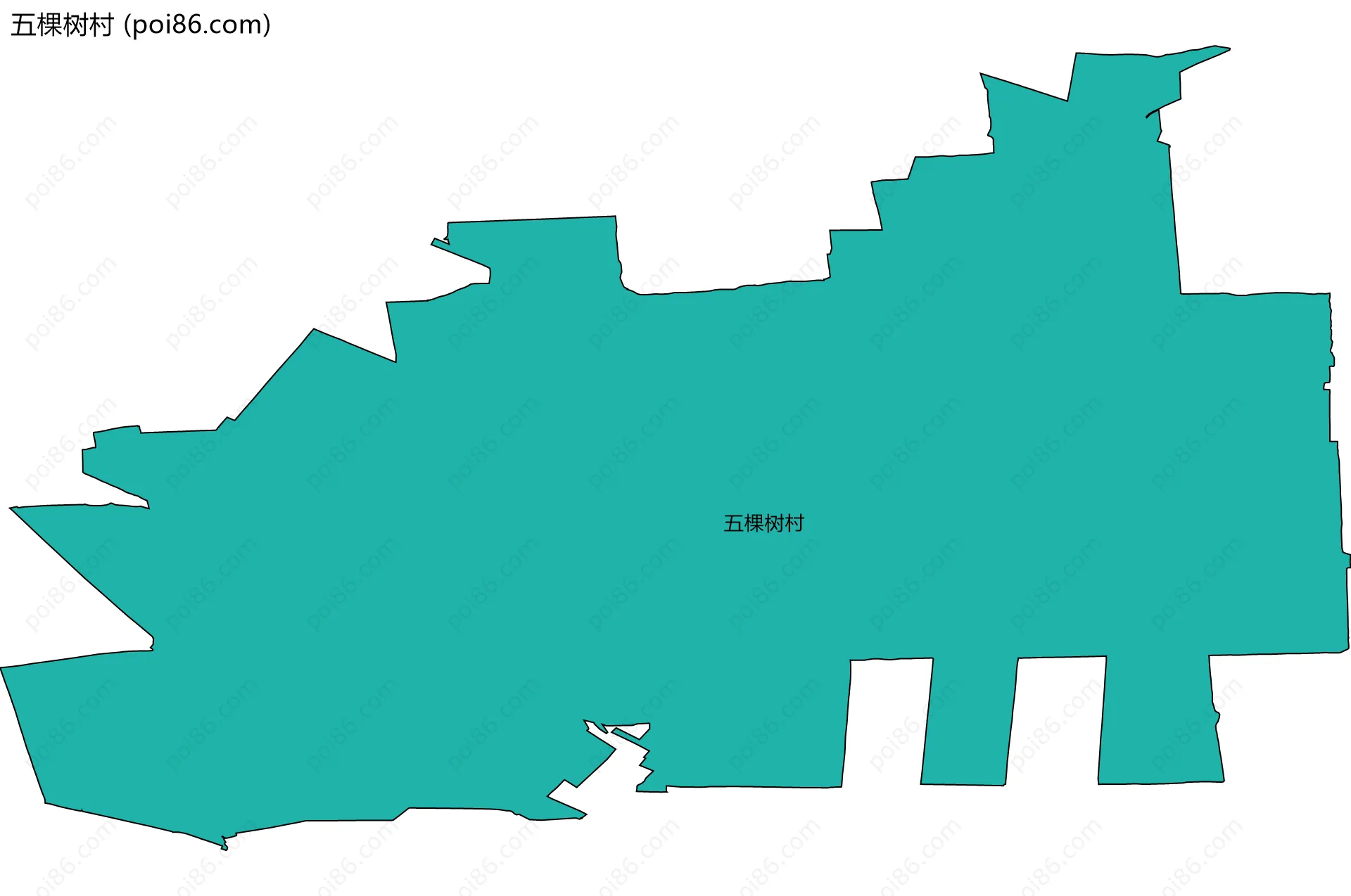 五棵树村边界地图