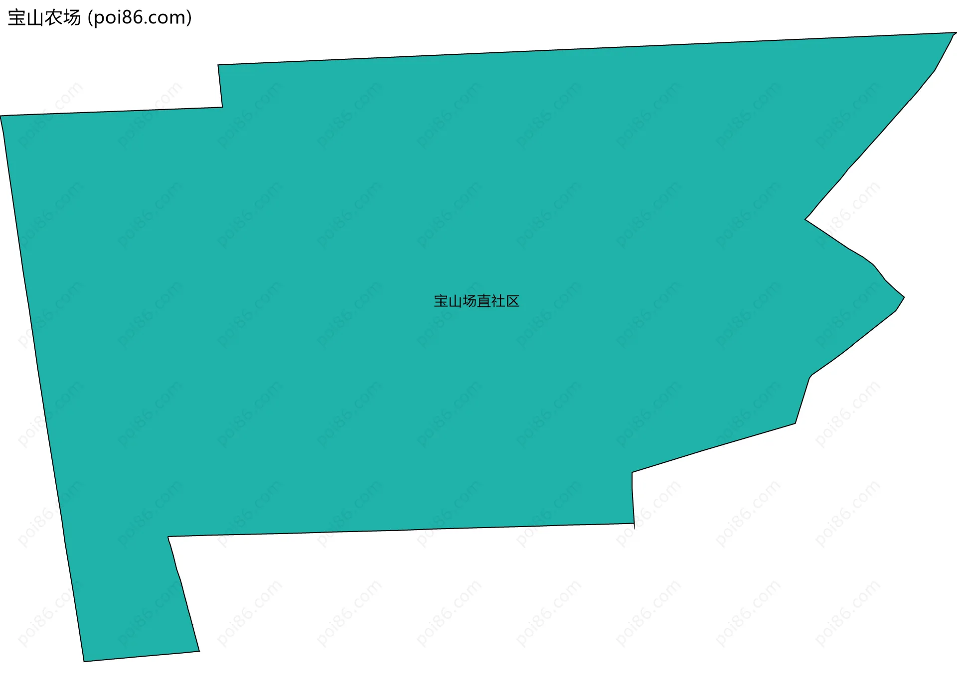 宝山农场边界地图(五级行政区划)