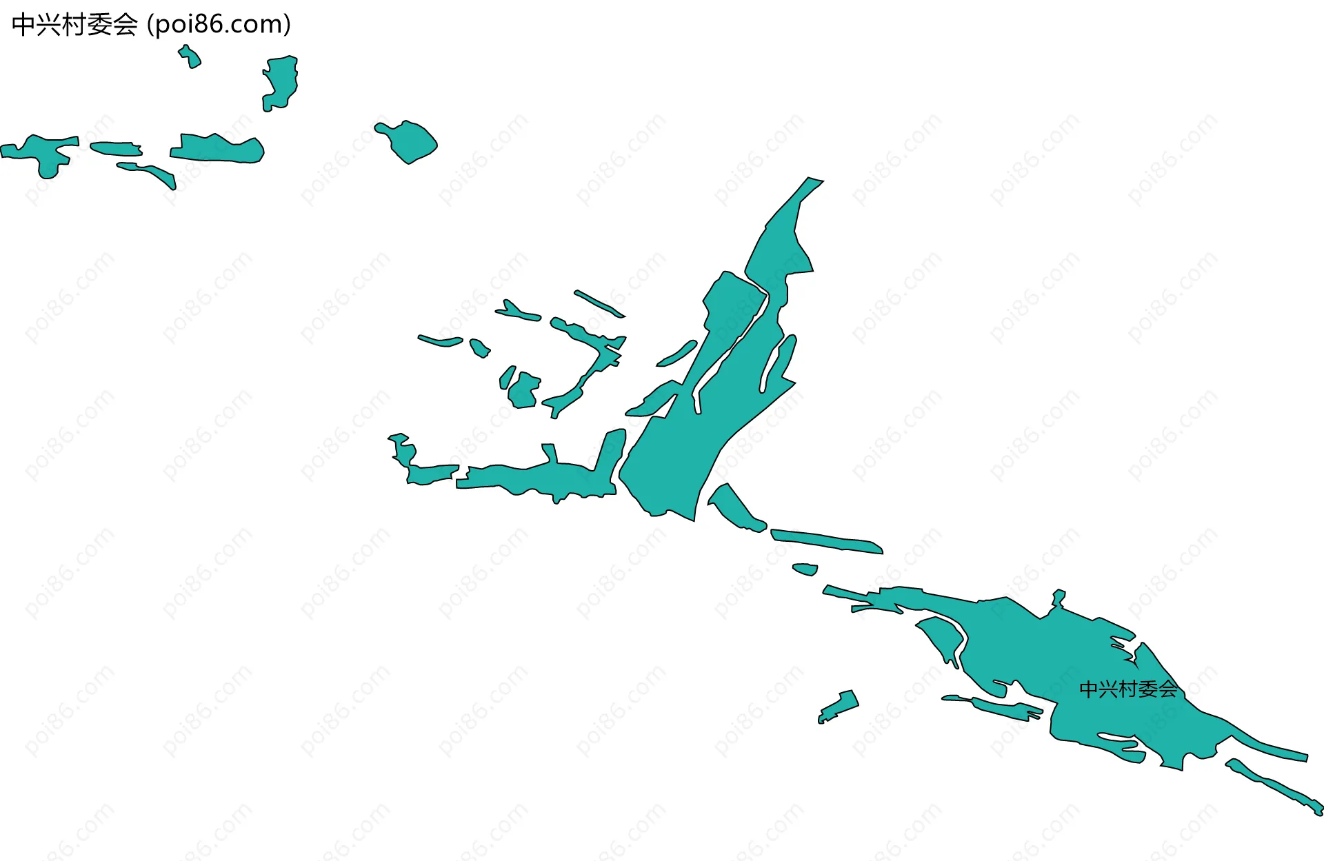 中兴村委会边界地图