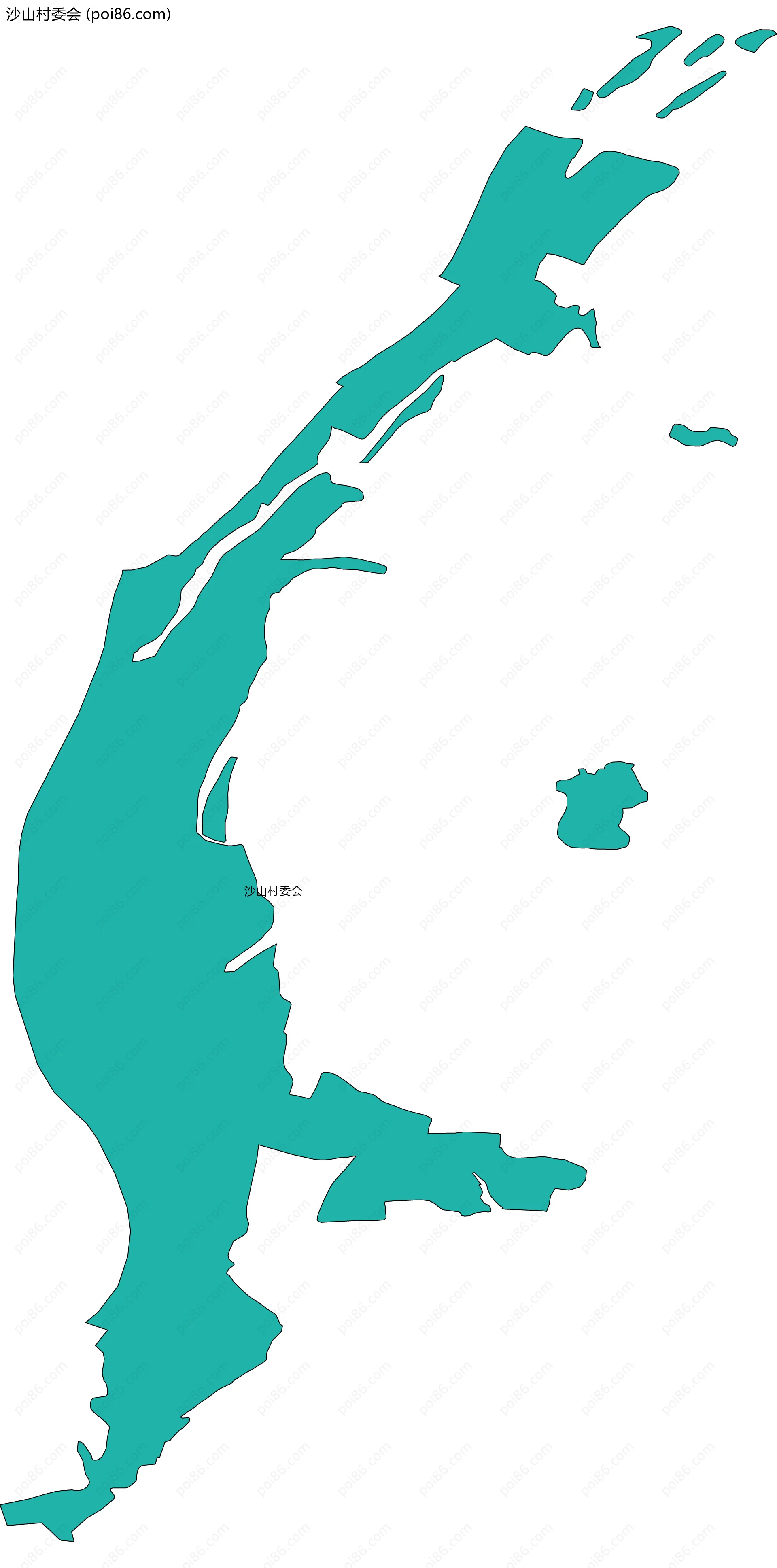 沙山村委会边界地图