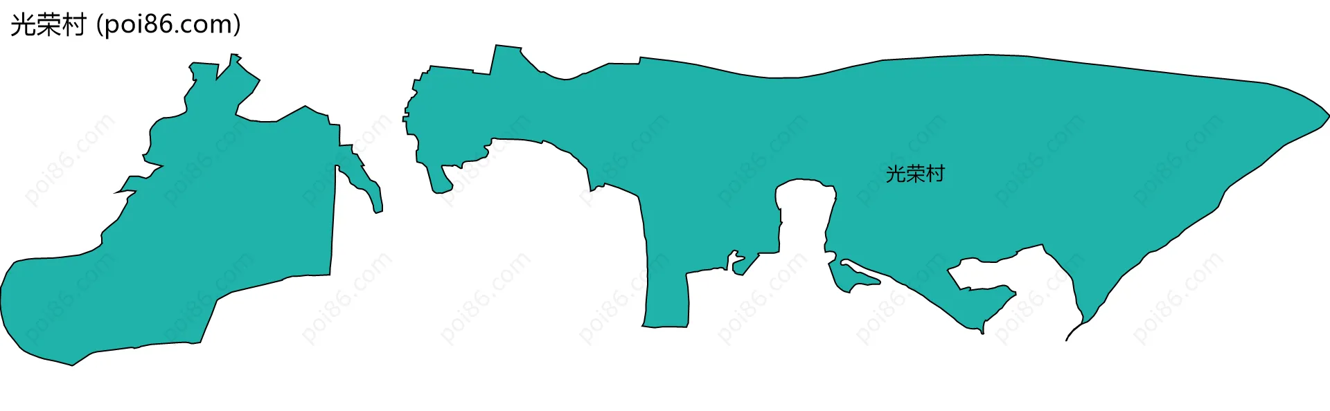 光荣村边界地图