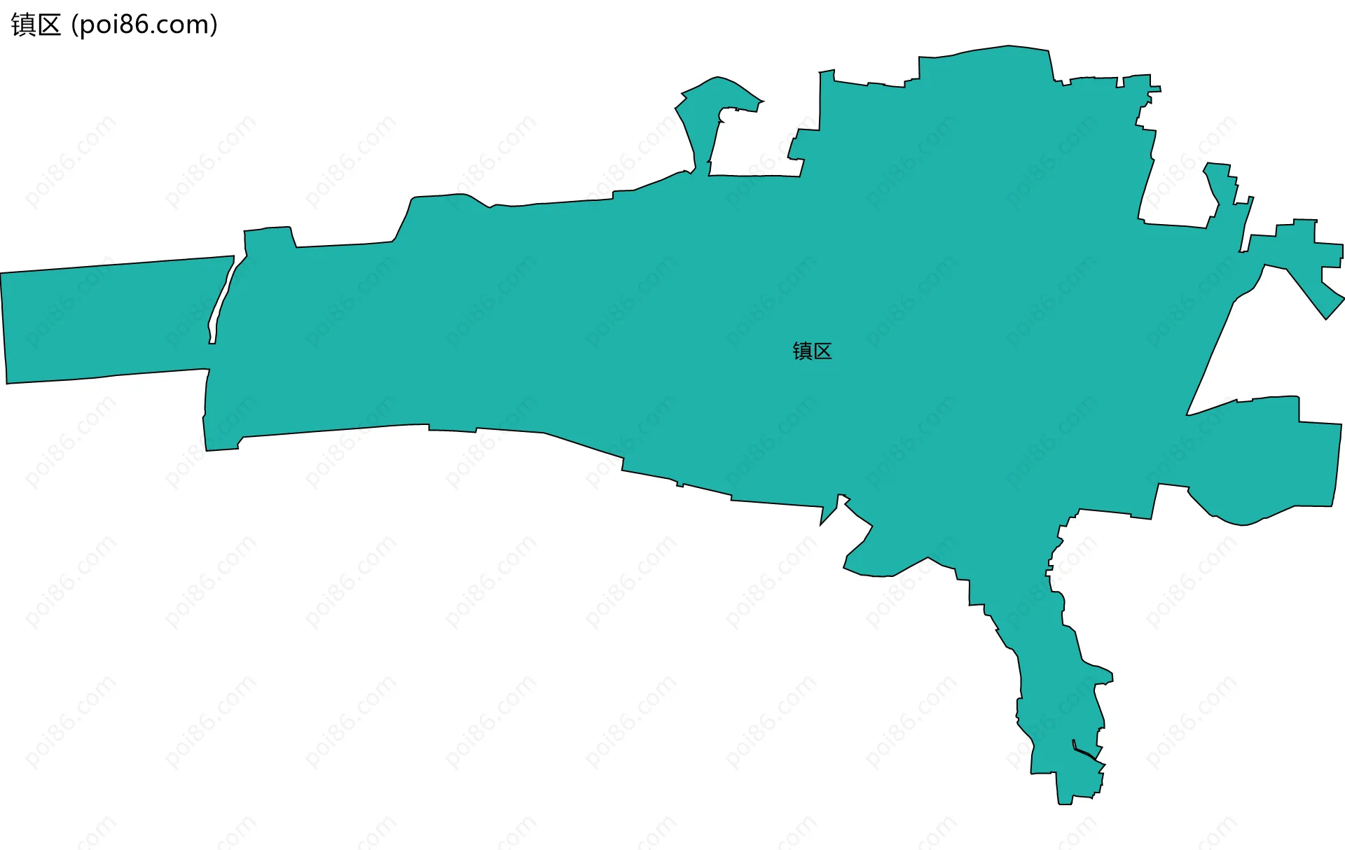 镇区边界地图
