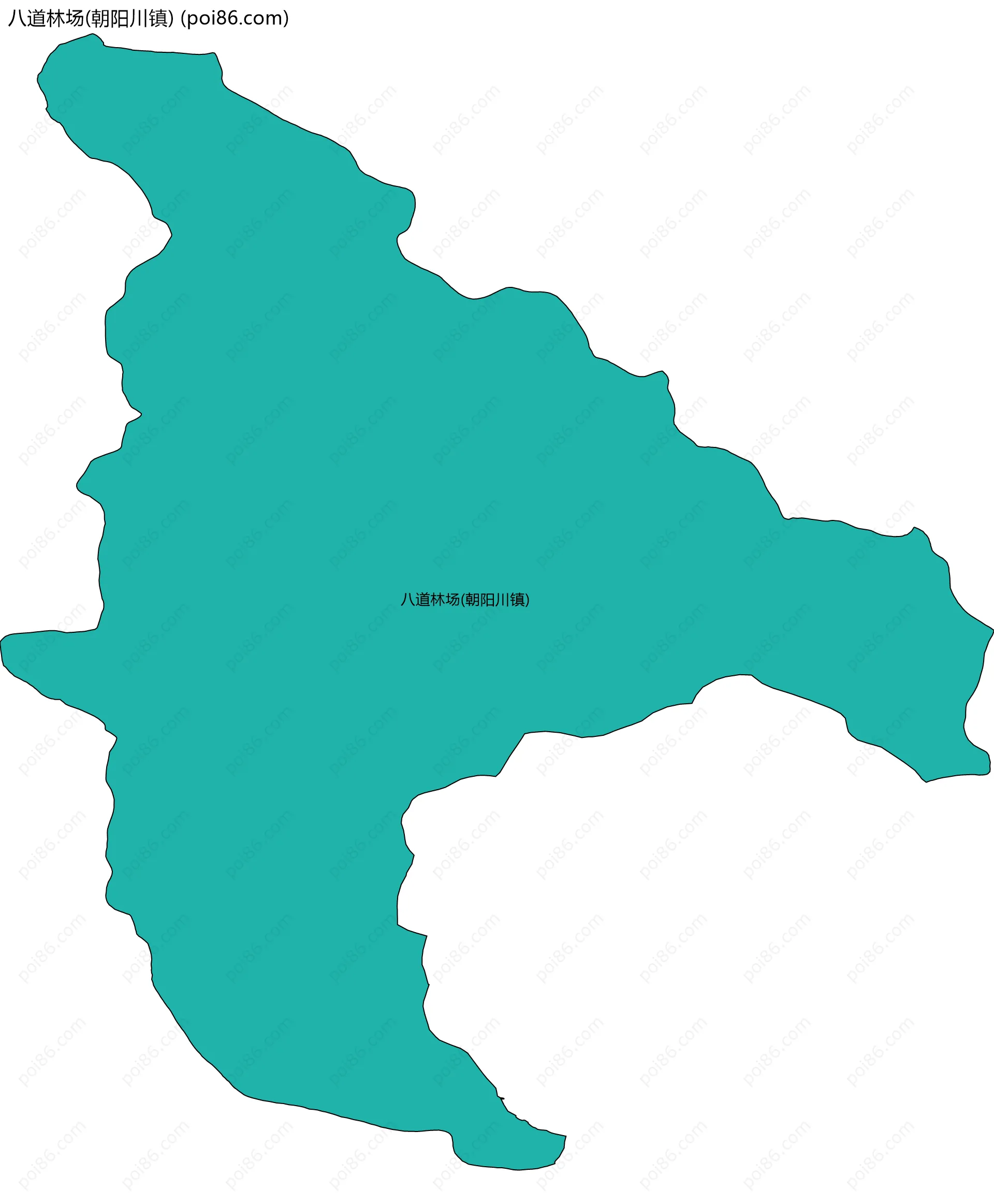 八道林场(朝阳川镇)边界地图