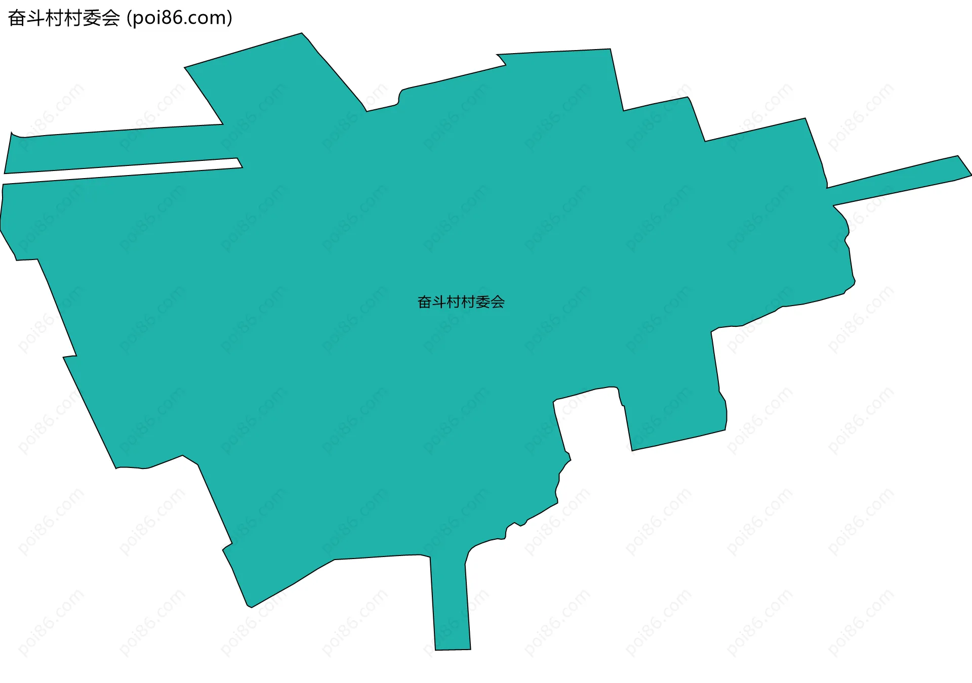 奋斗村村委会边界地图
