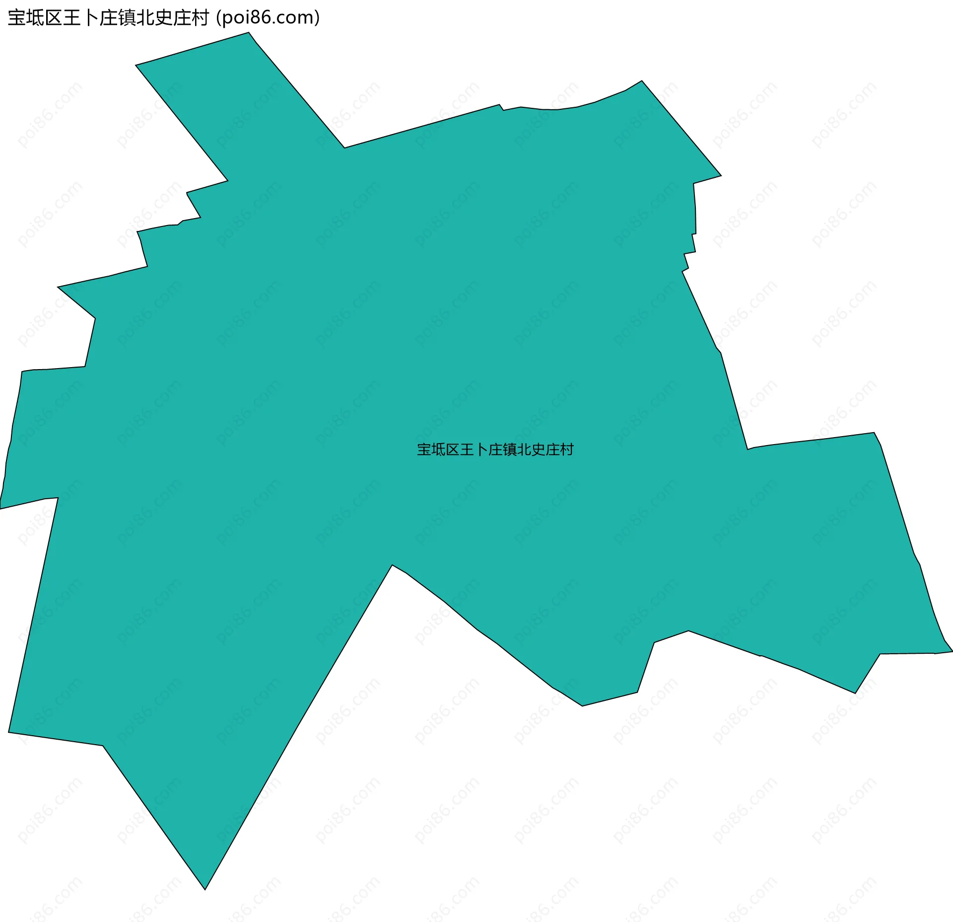 宝坻区王卜庄镇北史庄村边界地图