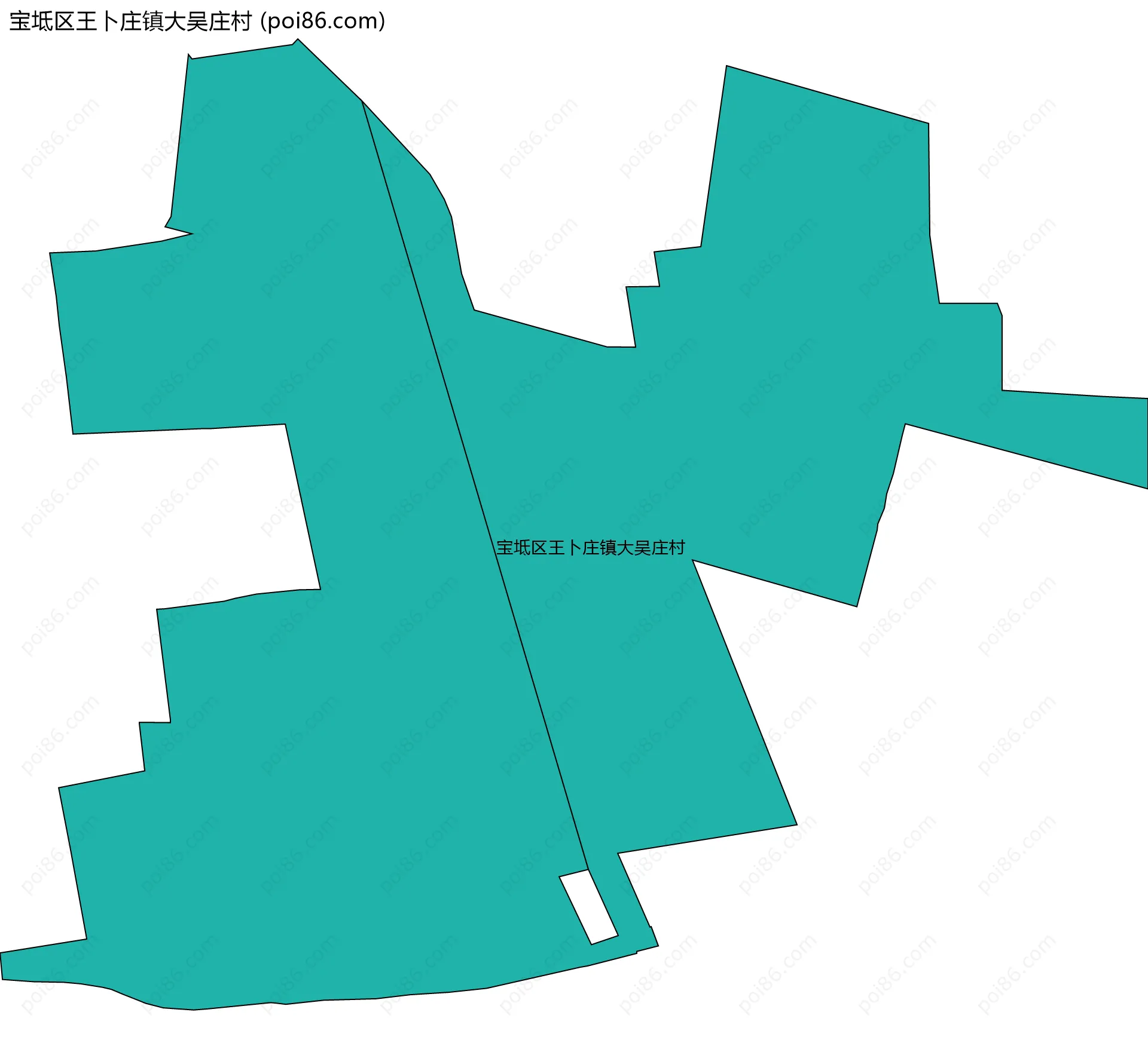 宝坻区王卜庄镇大吴庄村边界地图