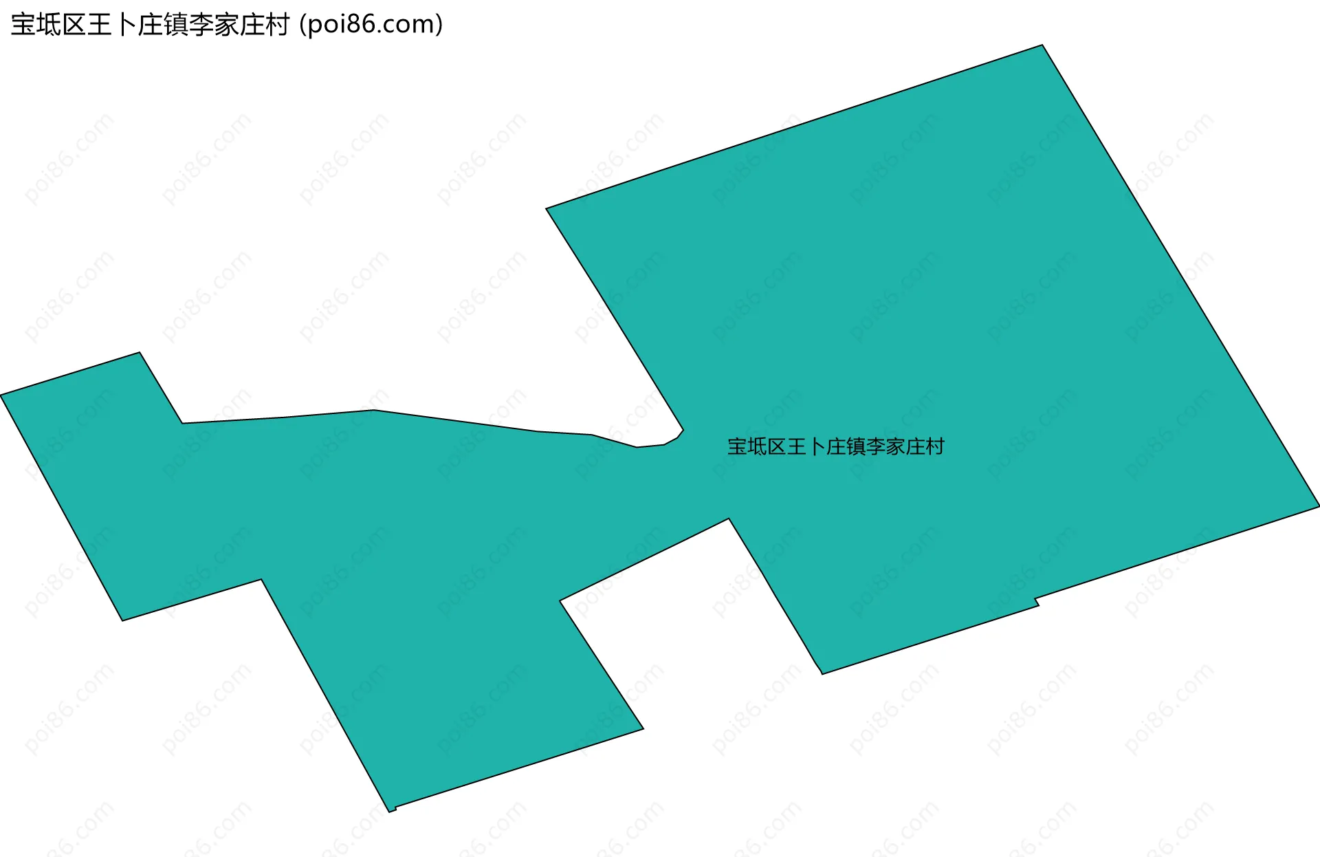 宝坻区王卜庄镇李家庄村边界地图