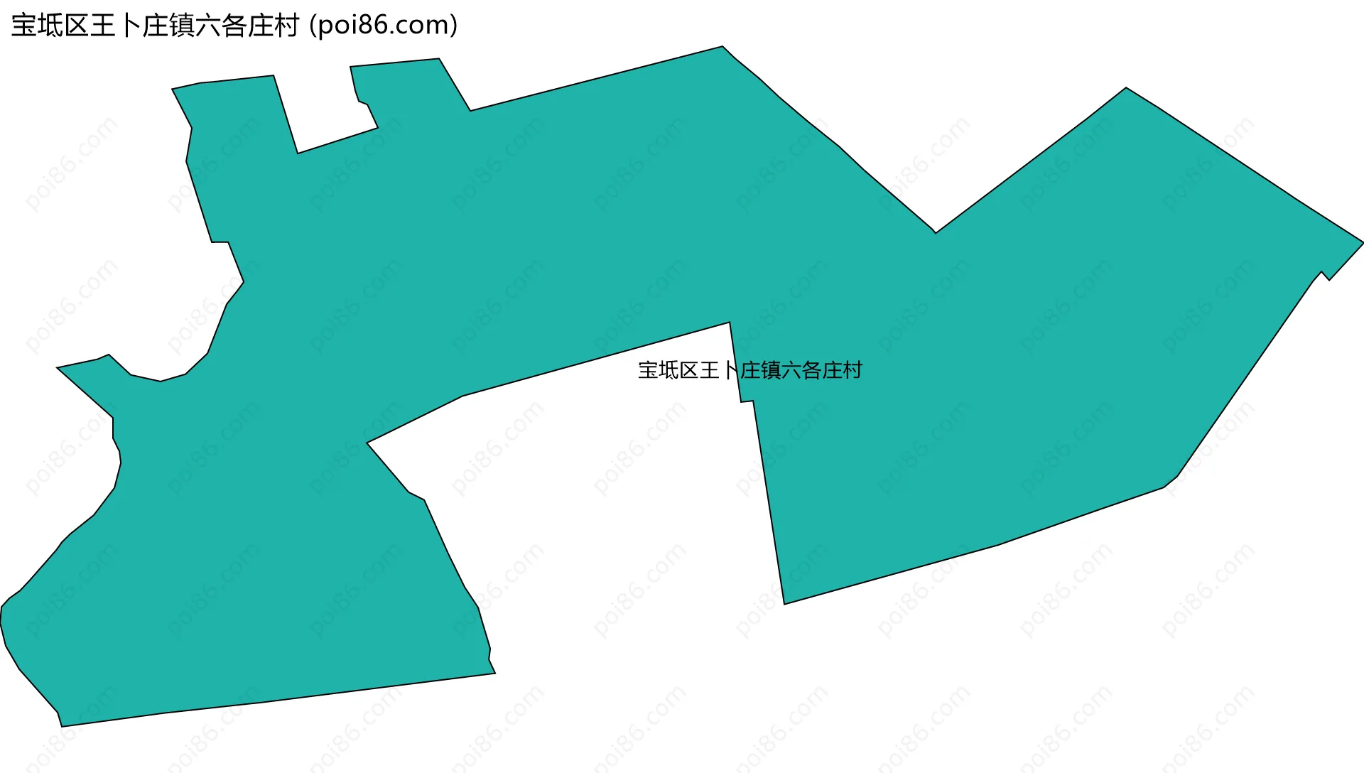 宝坻区王卜庄镇六各庄村边界地图