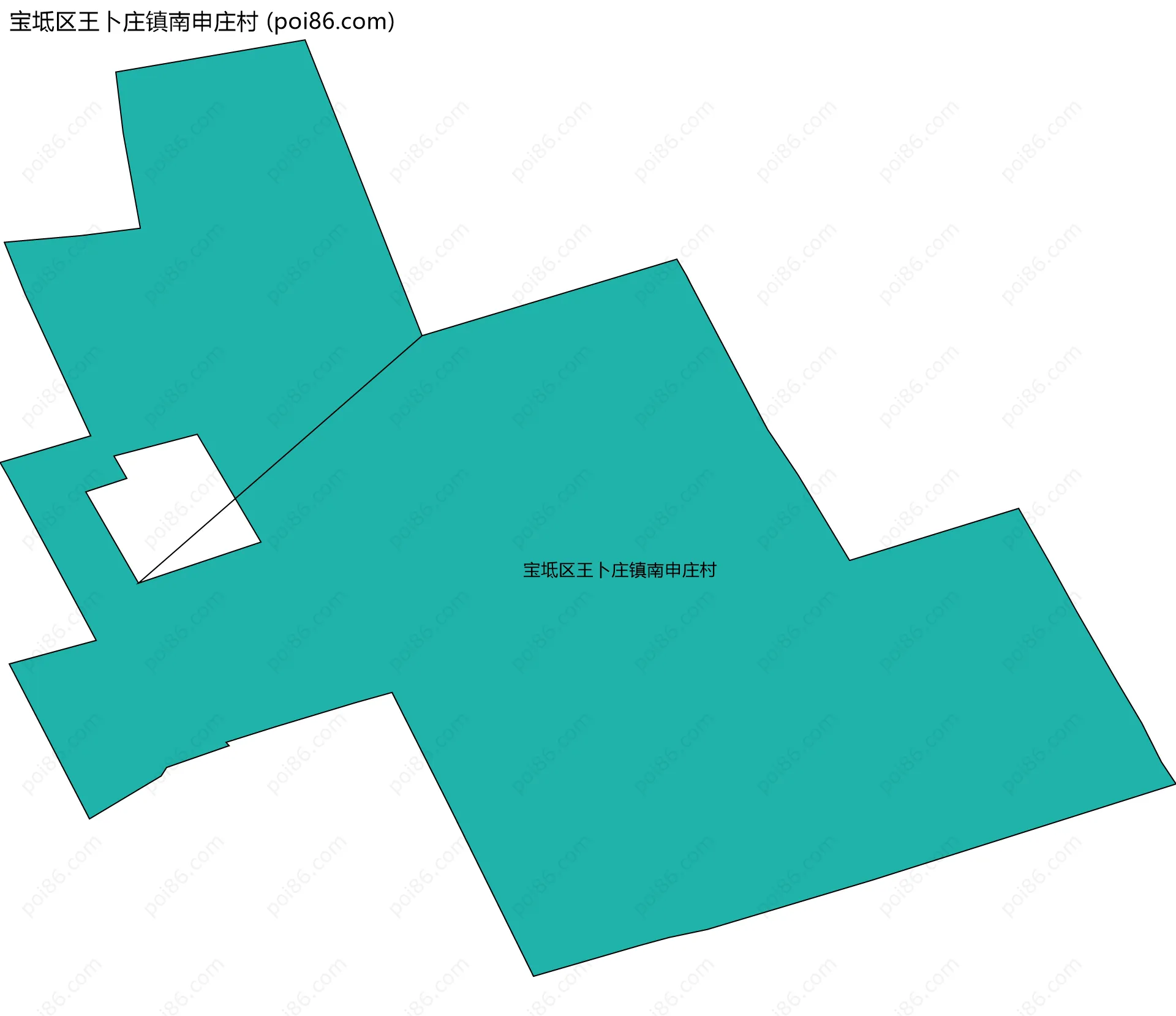 宝坻区王卜庄镇南申庄村边界地图