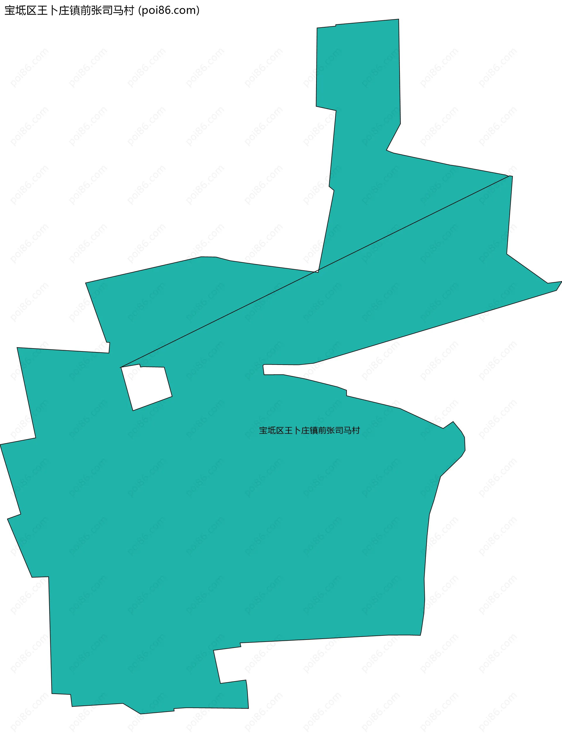 宝坻区王卜庄镇前张司马村边界地图
