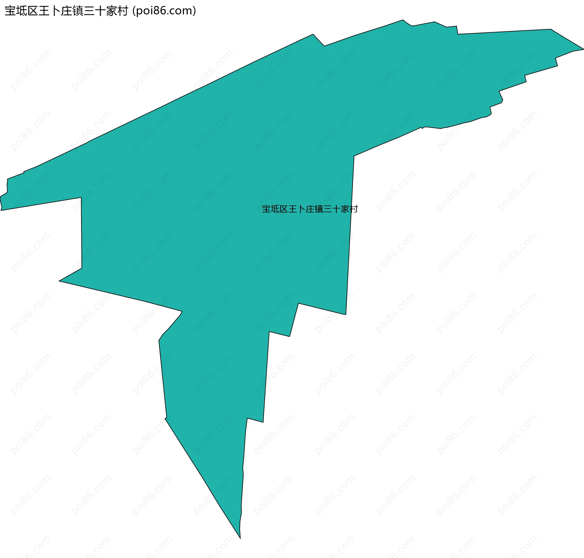 宝坻区王卜庄镇三十家村边界地图