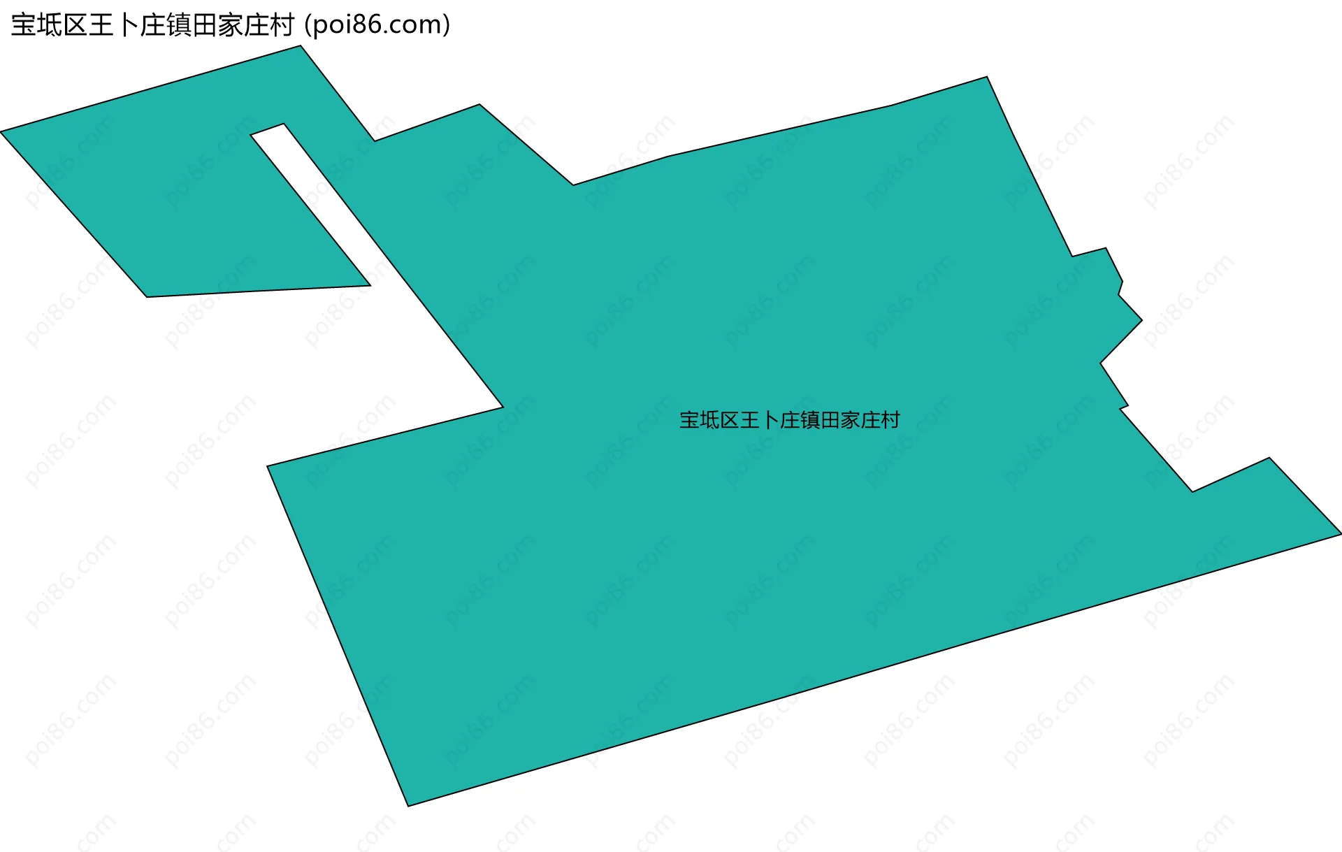 宝坻区王卜庄镇田家庄村边界地图