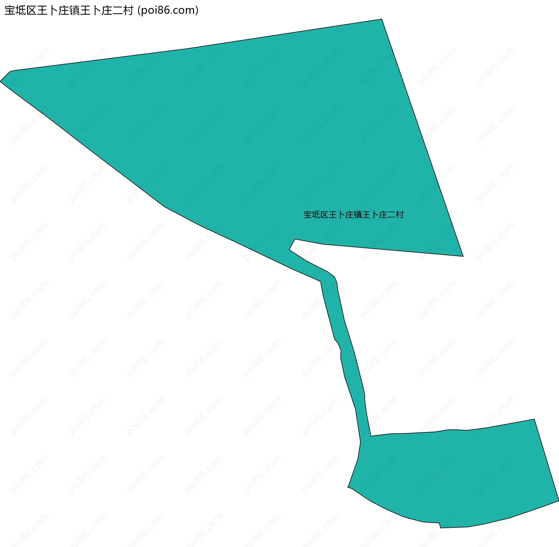 宝坻区王卜庄镇王卜庄二村边界地图