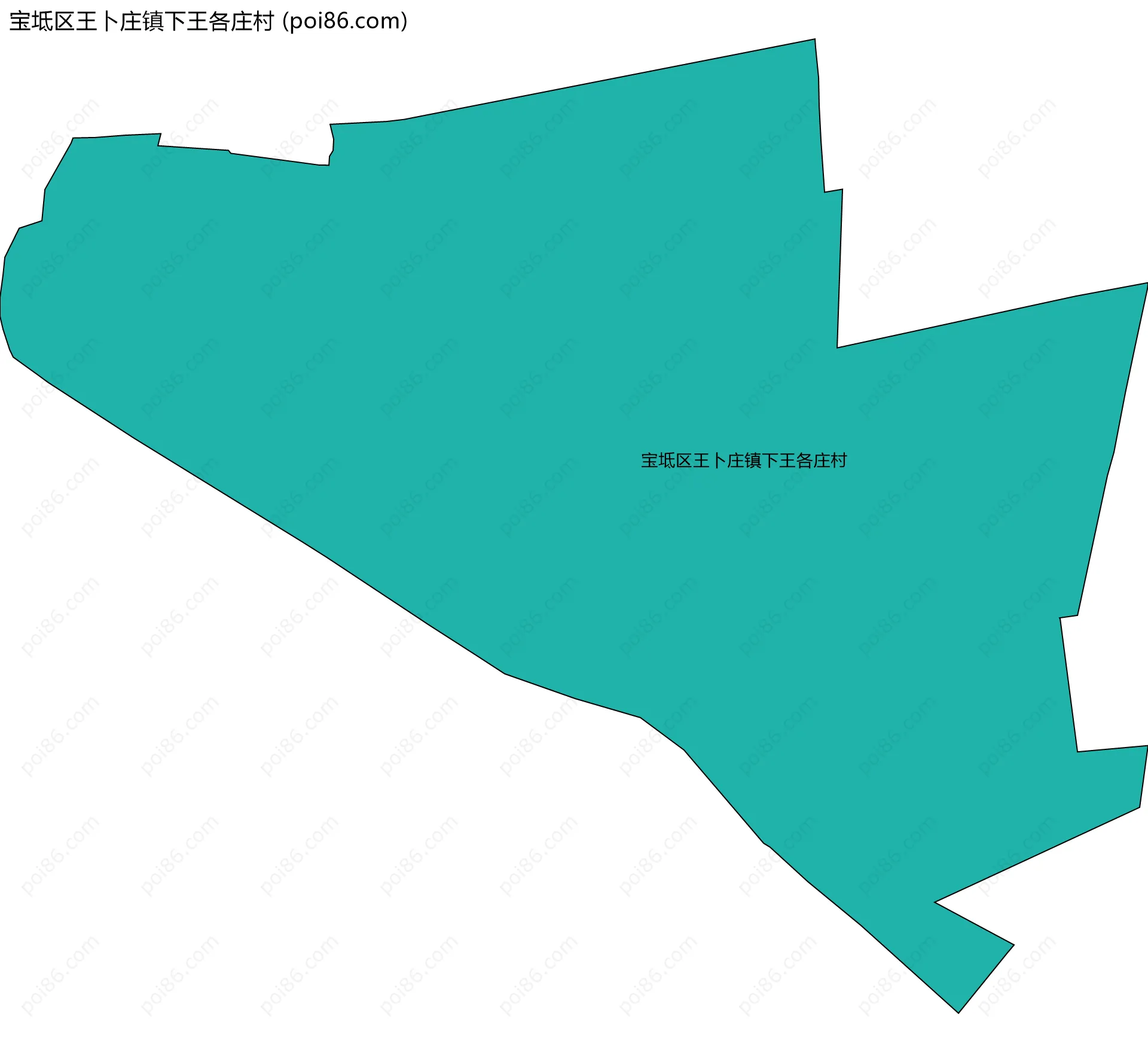 宝坻区王卜庄镇下王各庄村边界地图