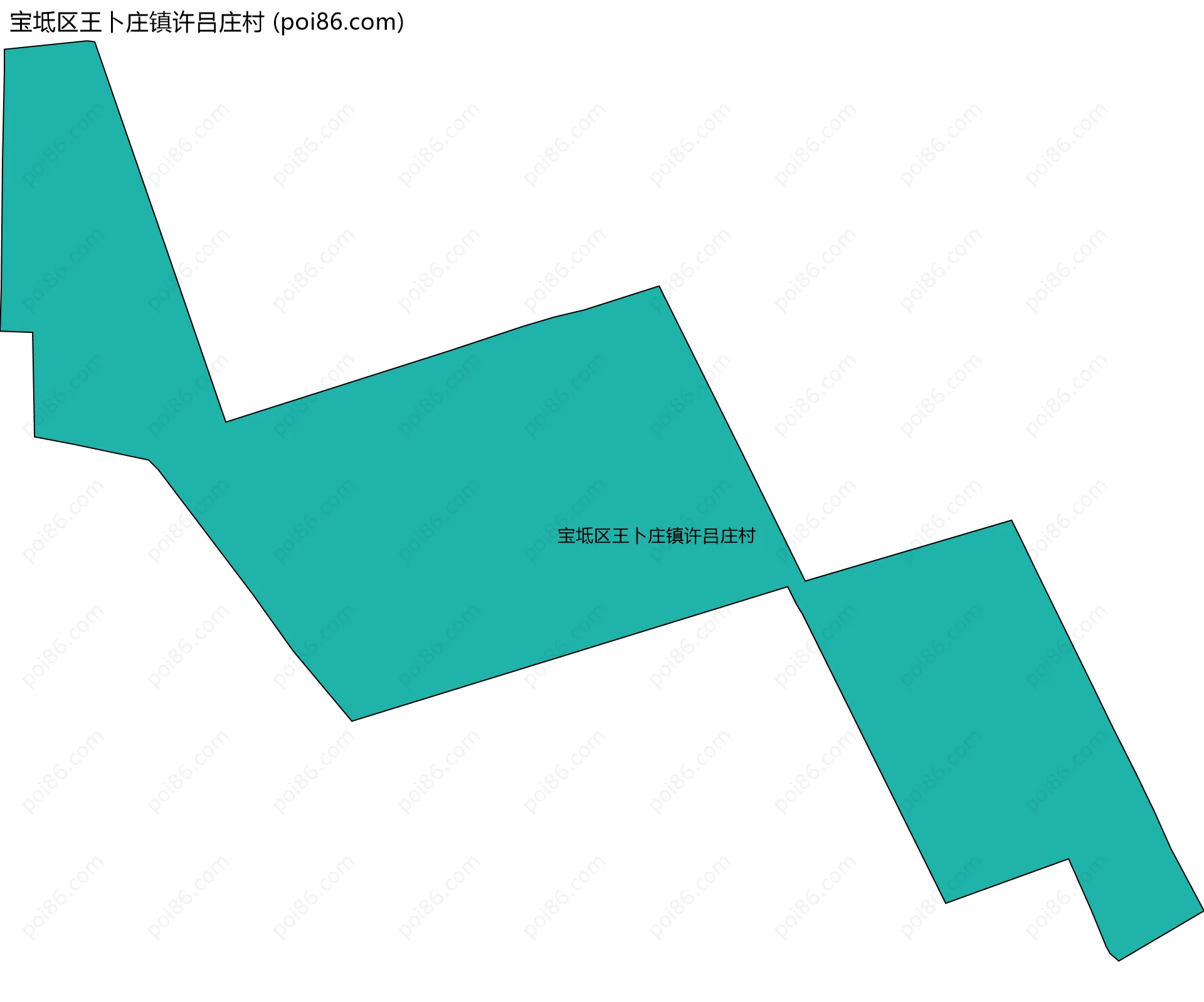 宝坻区王卜庄镇许吕庄村边界地图