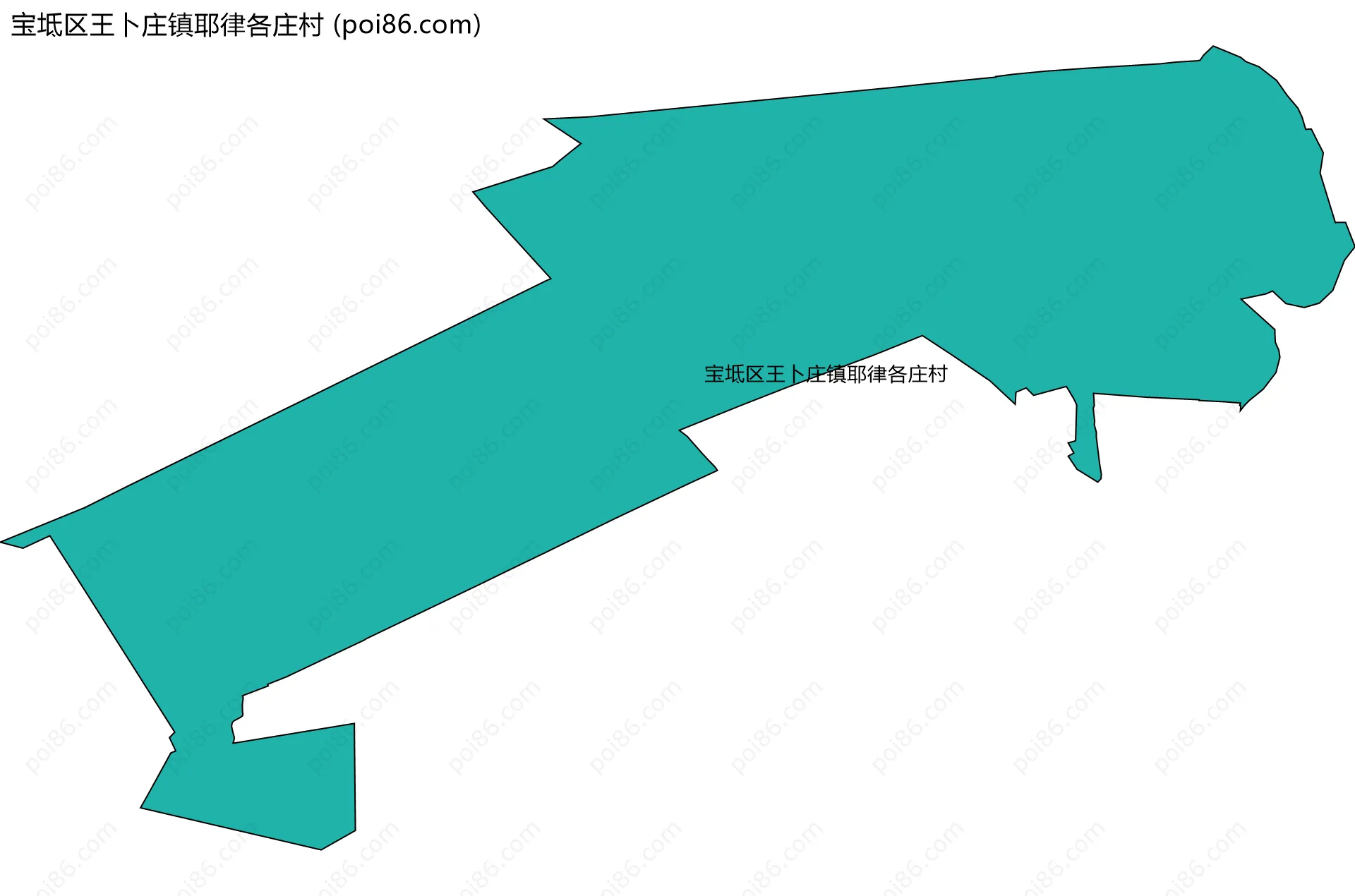 宝坻区王卜庄镇耶律各庄村边界地图