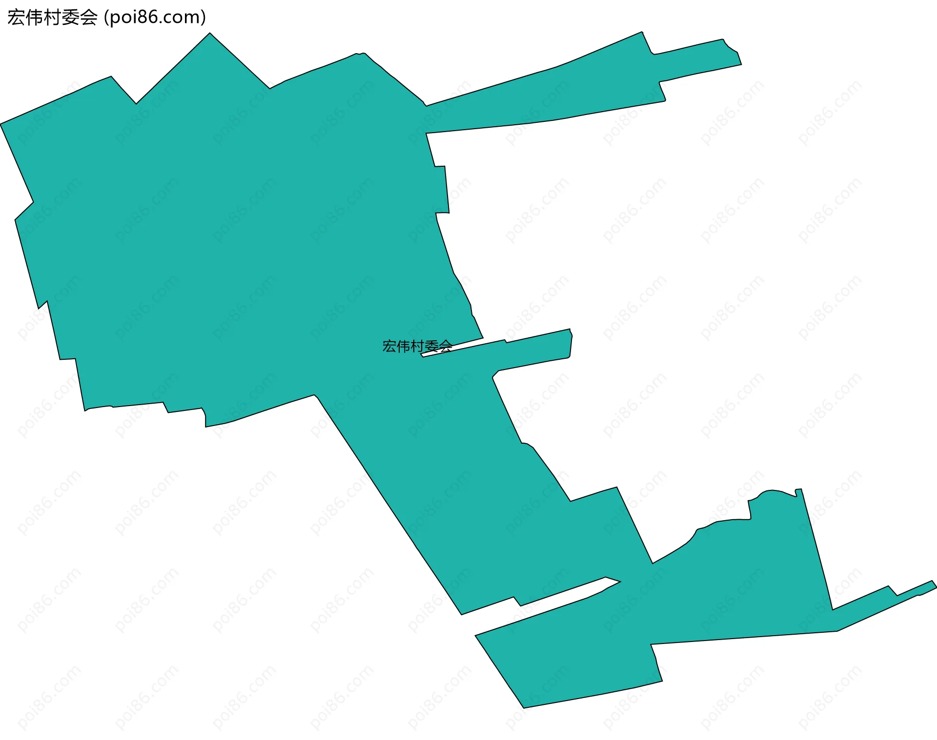 宏伟村委会边界地图