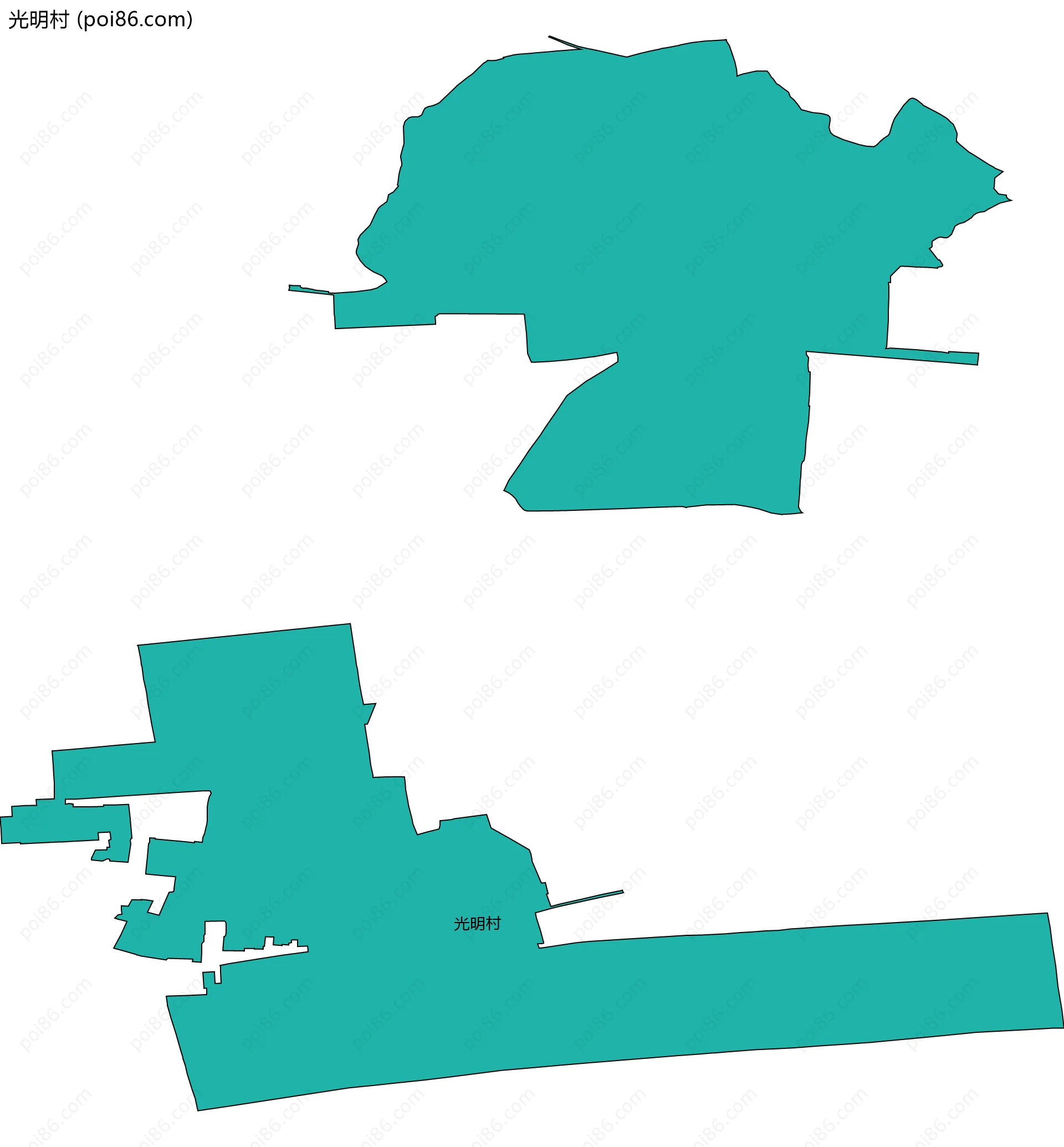 光明村边界地图