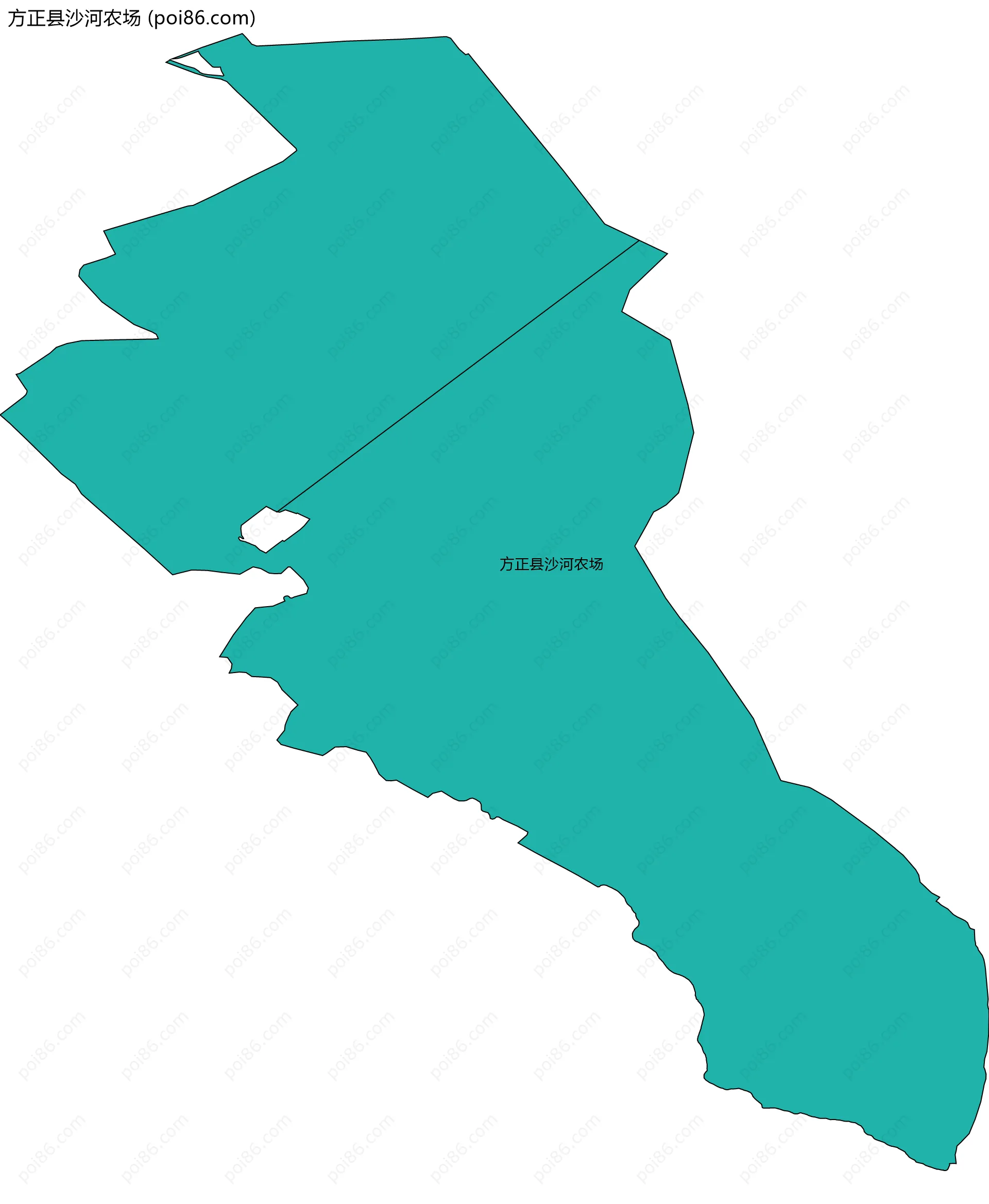 方正县沙河农场边界地图