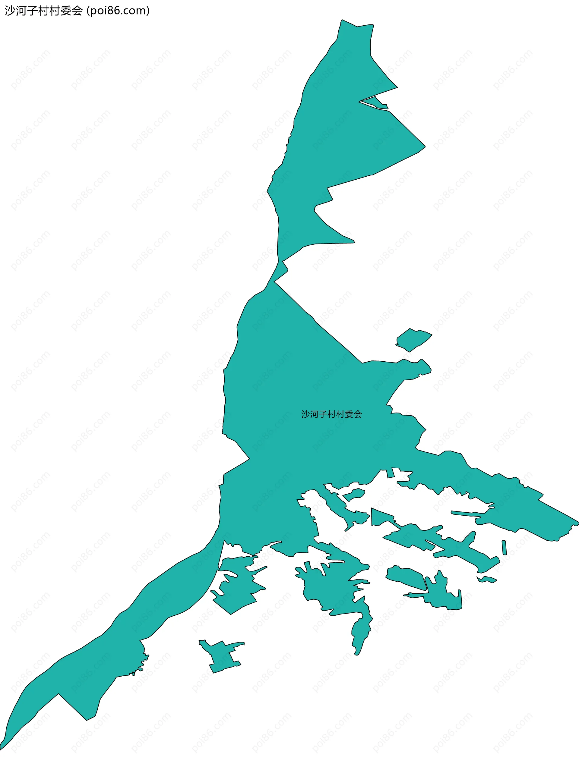 沙河子村村委会边界地图