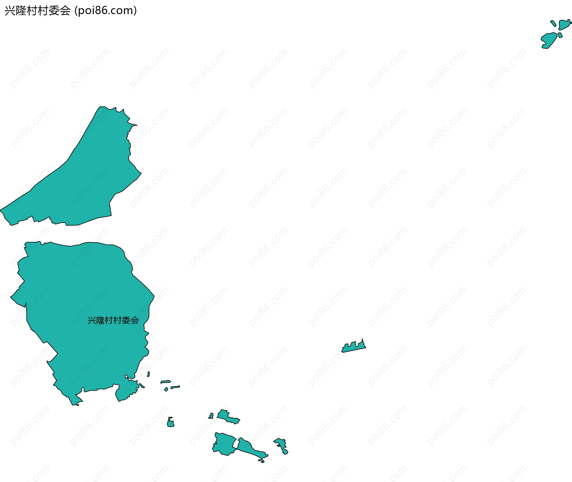 兴隆村村委会边界地图