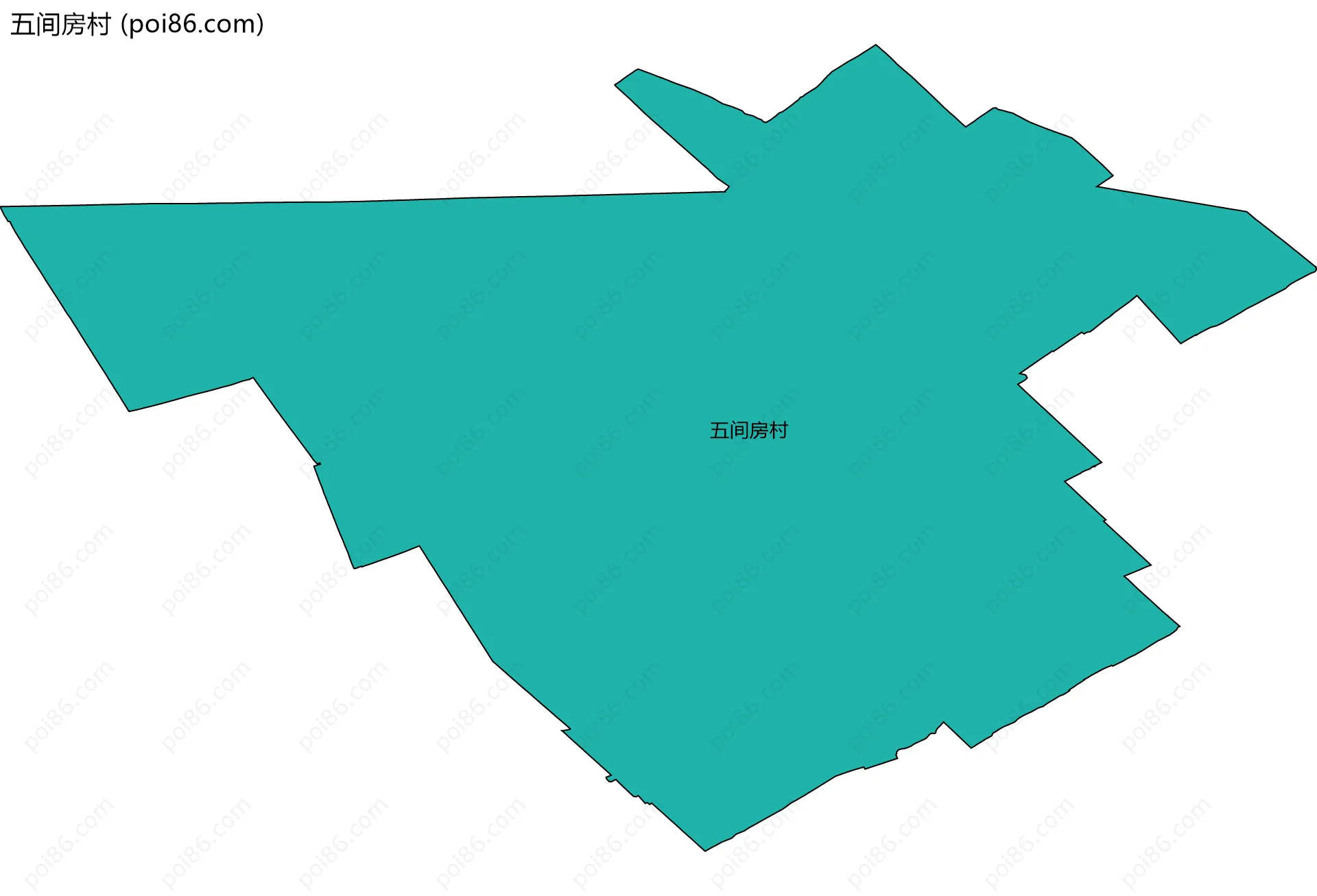 五间房村边界地图