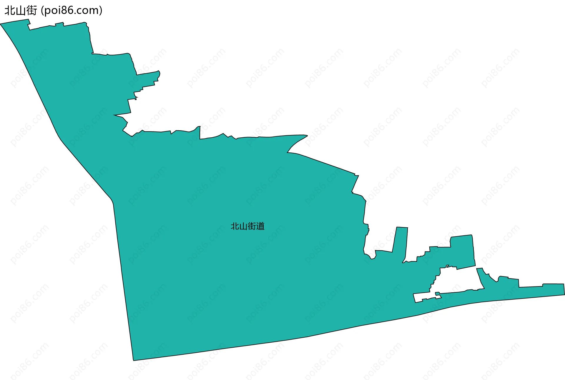 北山街边界地图(五级行政区划)