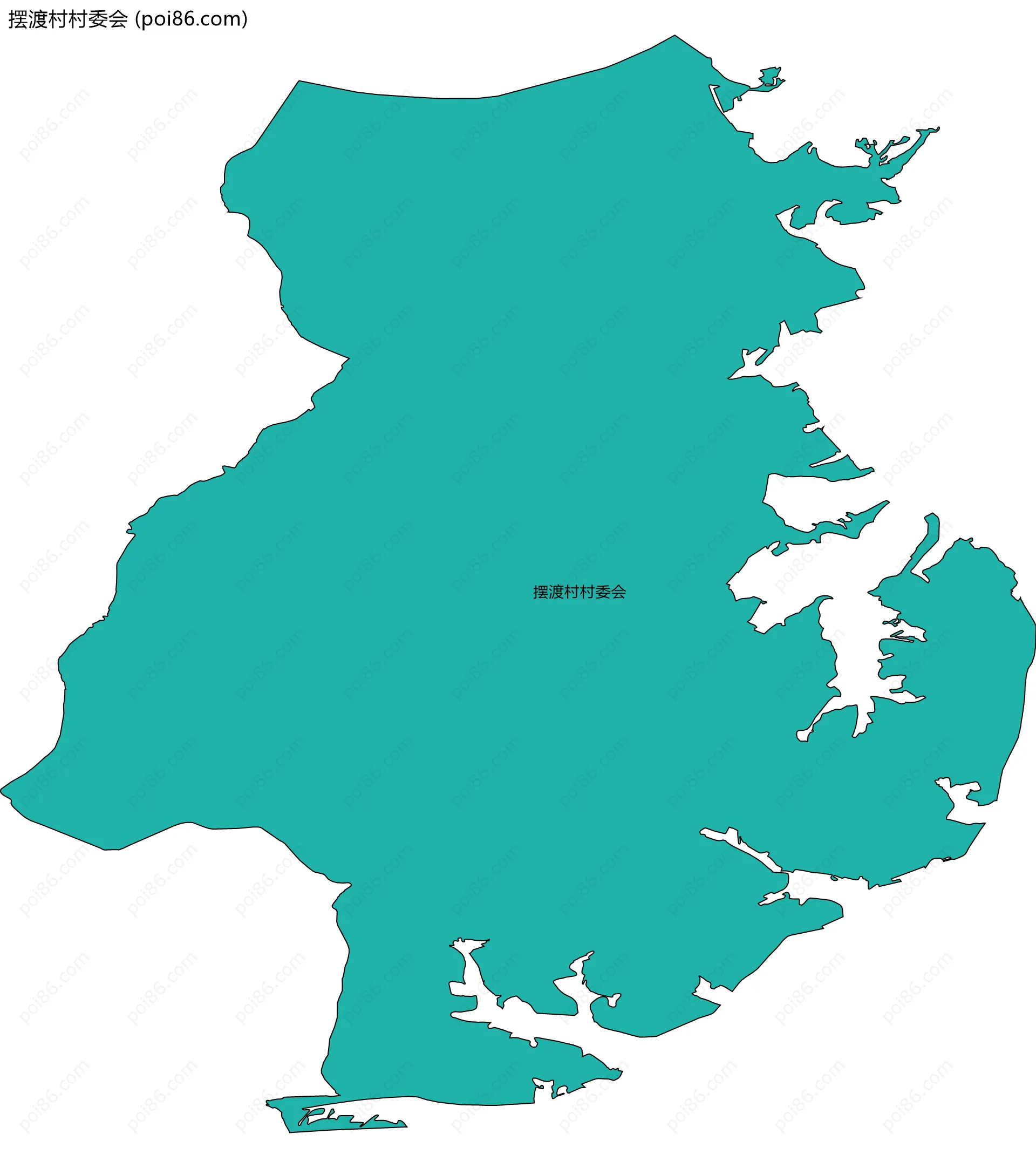 摆渡村村委会边界地图