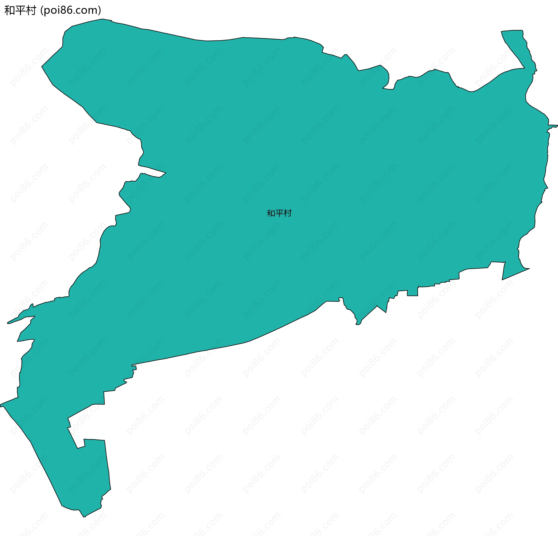 和平村边界地图
