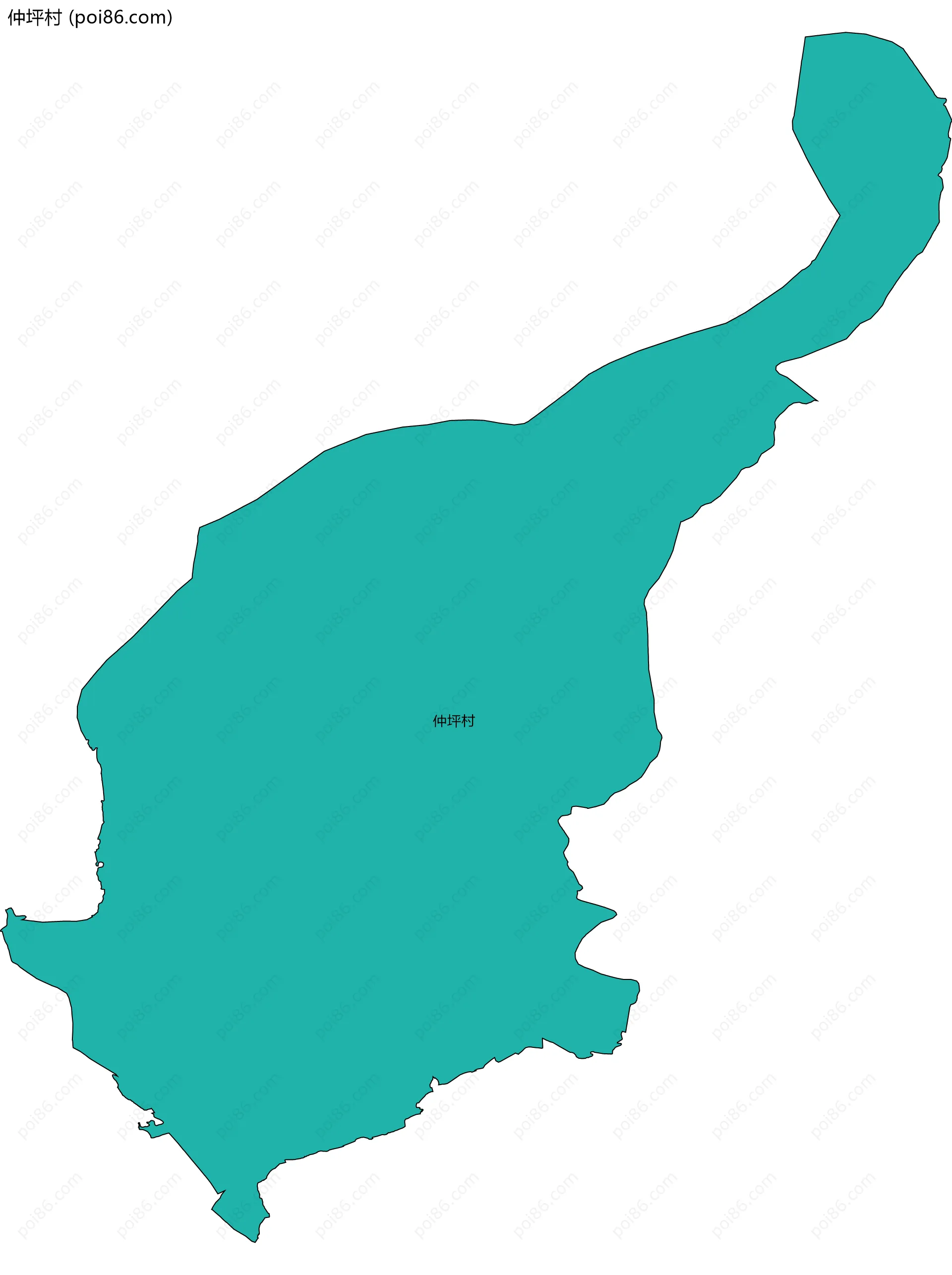 仲坪村边界地图