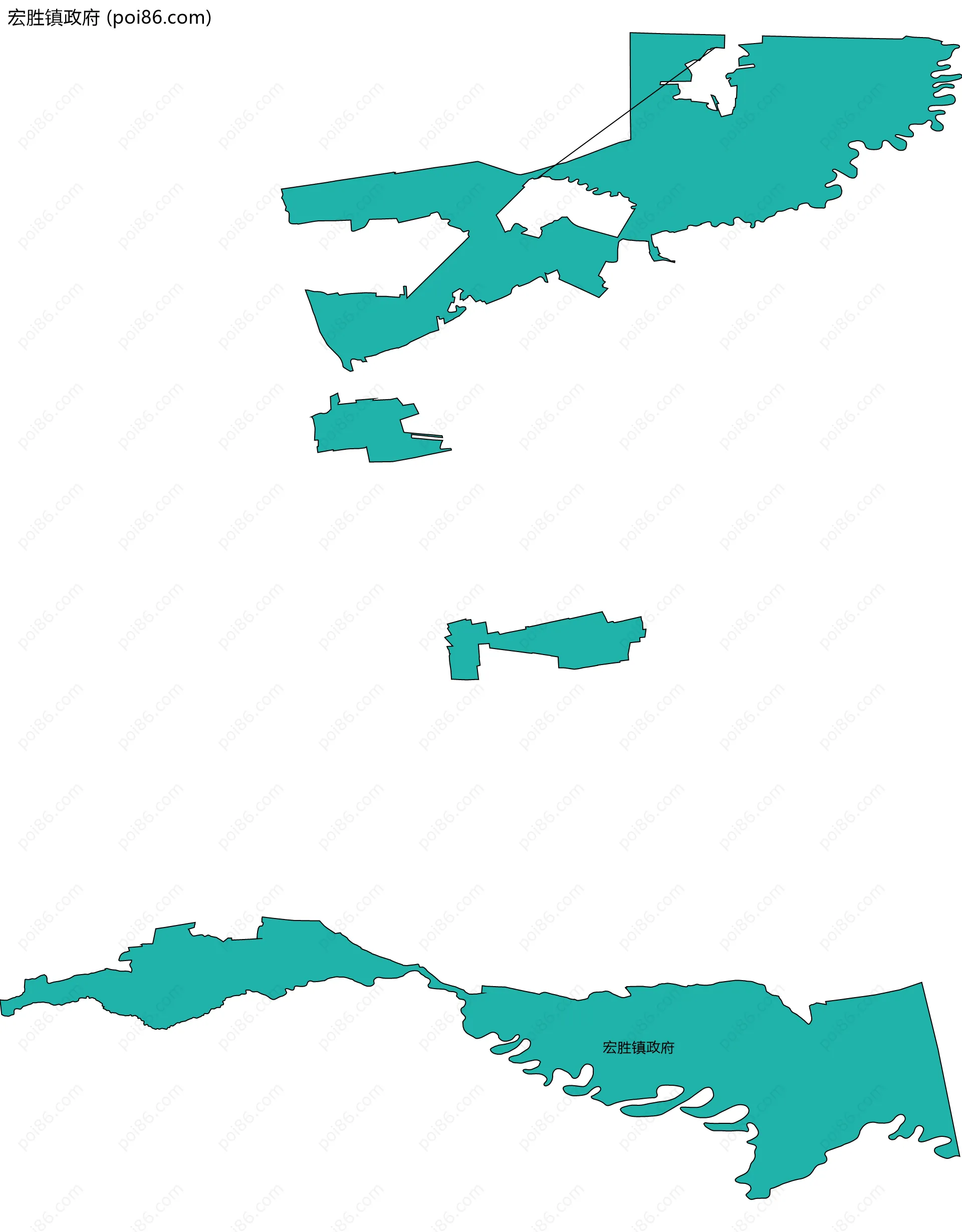 宏胜镇政府边界地图