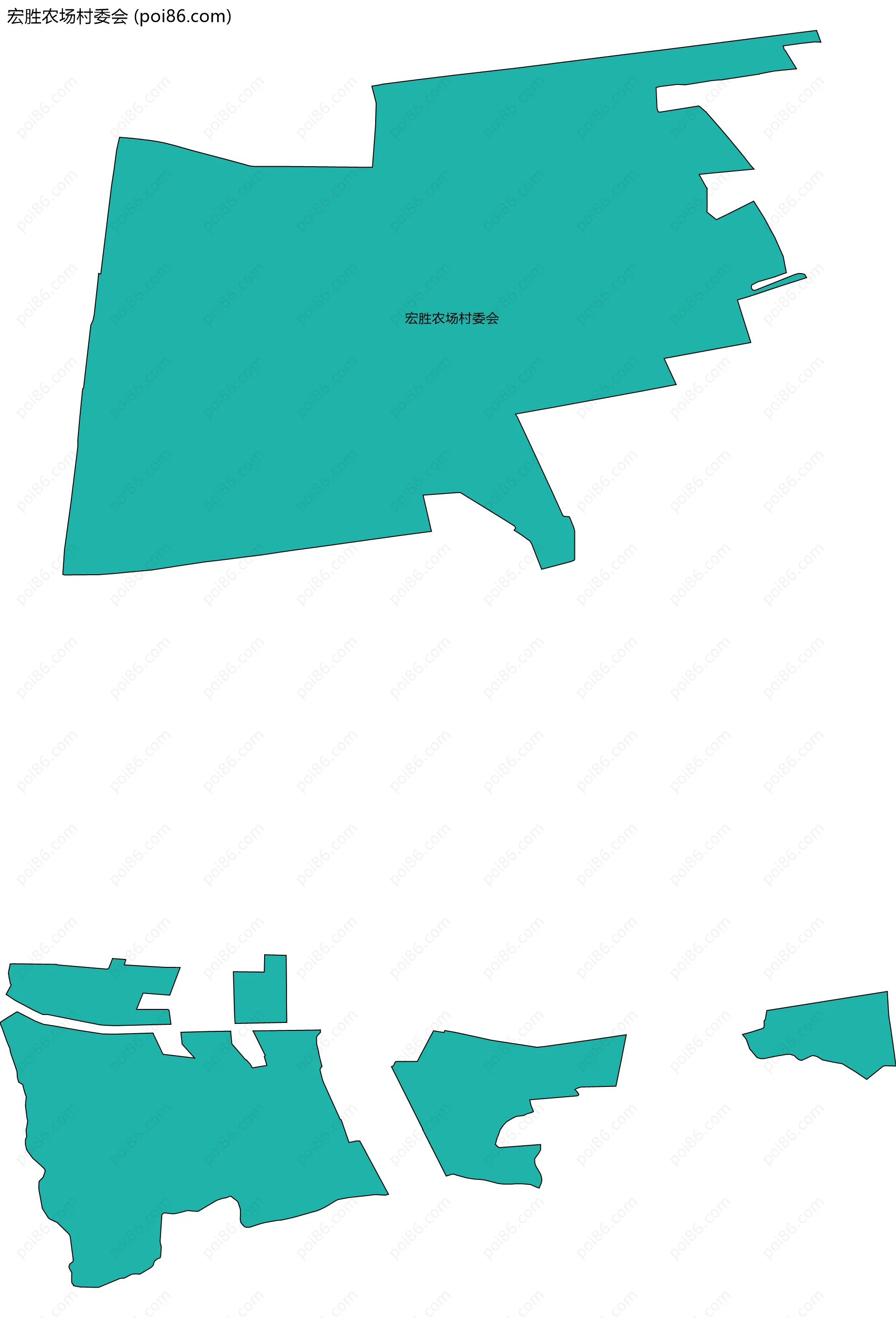 宏胜农场村委会边界地图