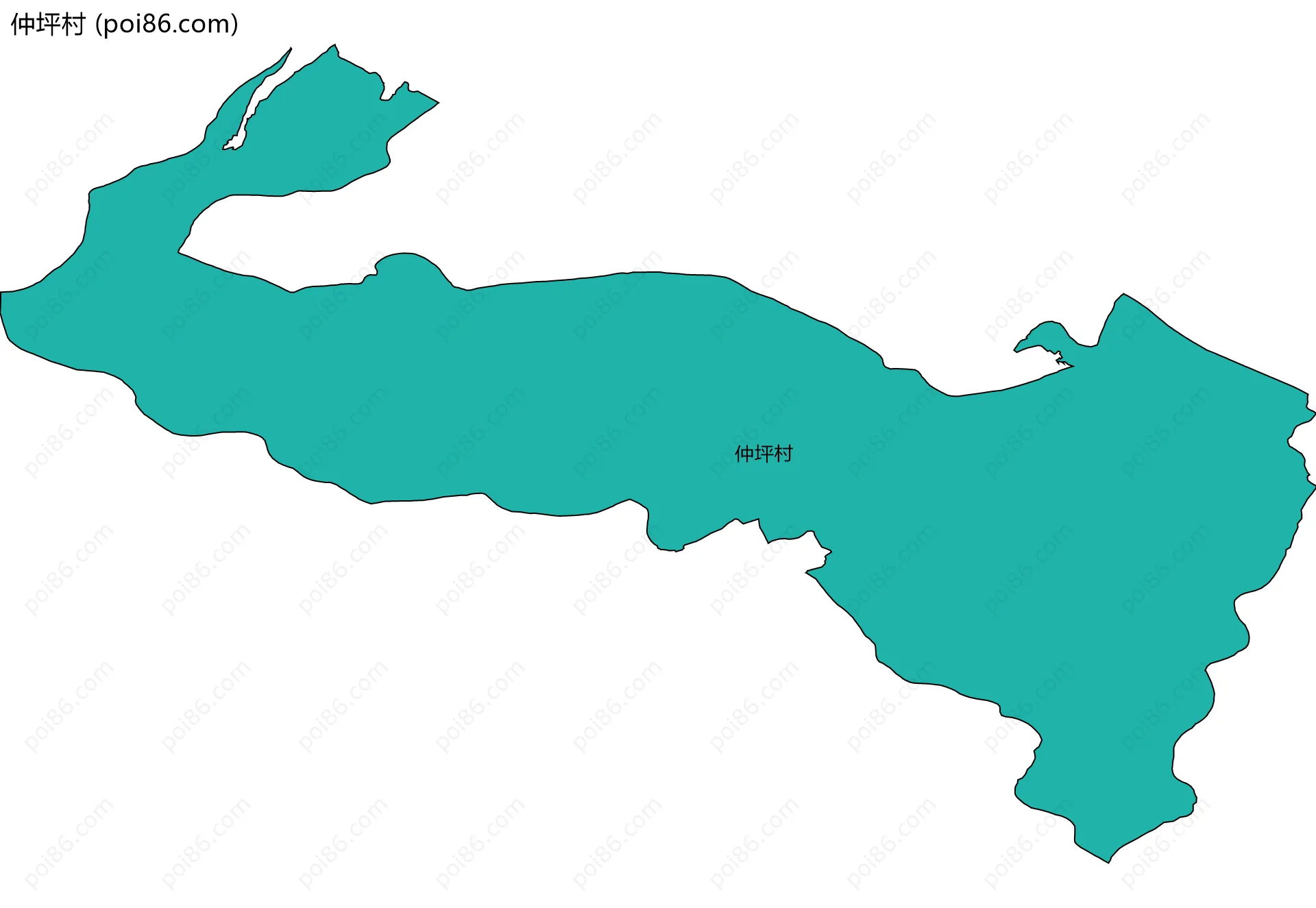 仲坪村边界地图