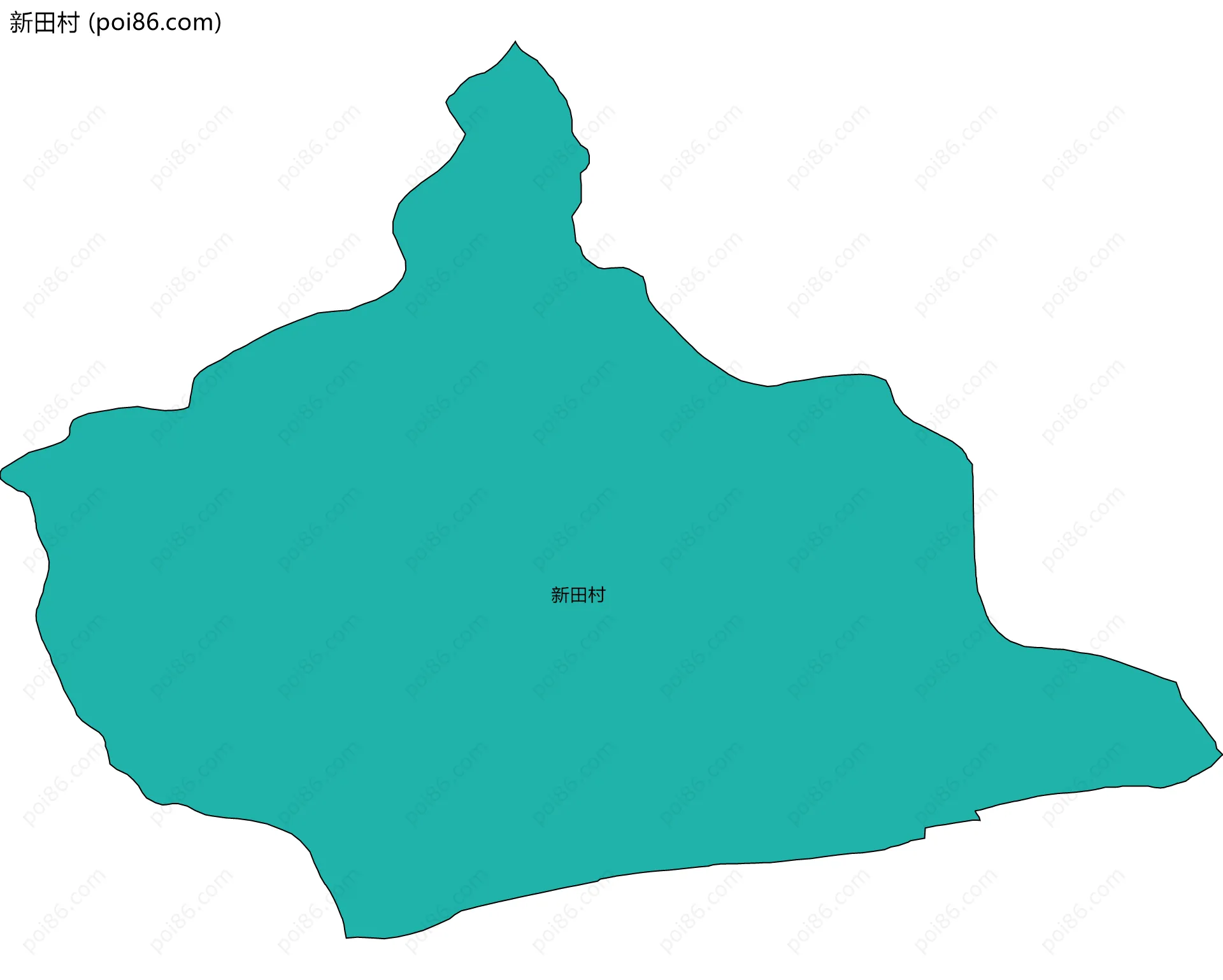 新田村边界地图