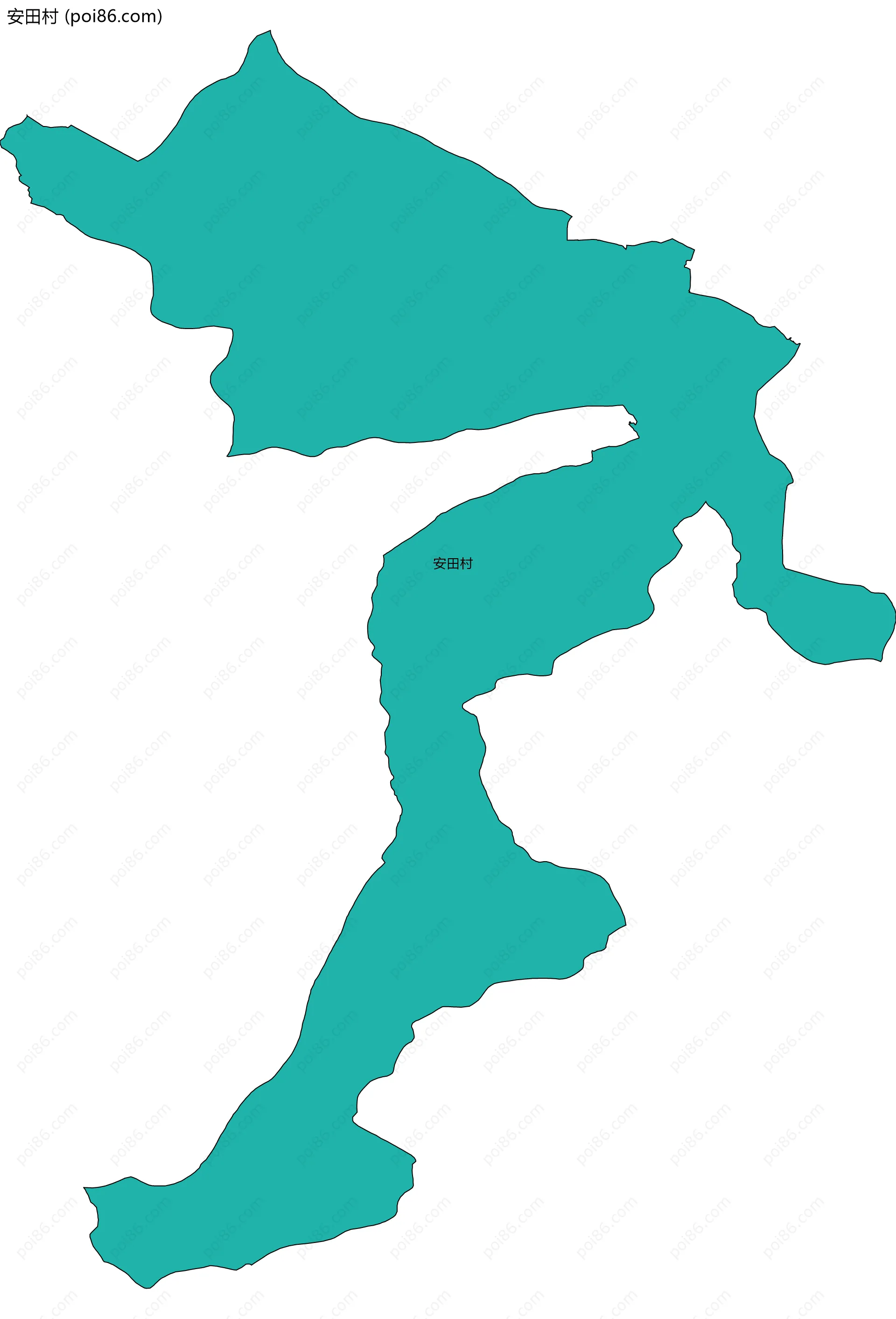 安田村边界地图