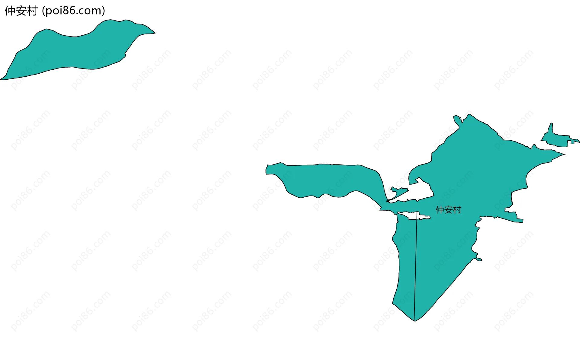 仲安村边界地图