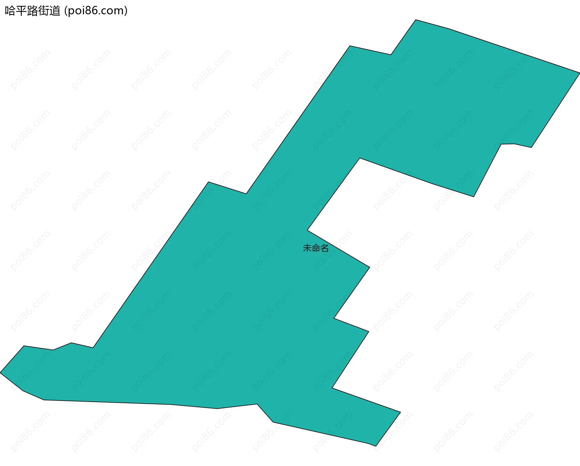 哈平路街道边界地图(五级行政区划)