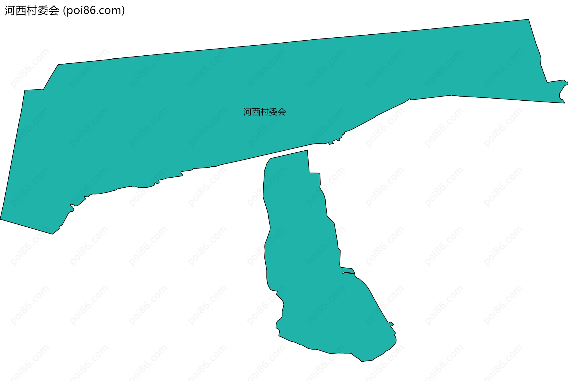 河西村委会边界地图
