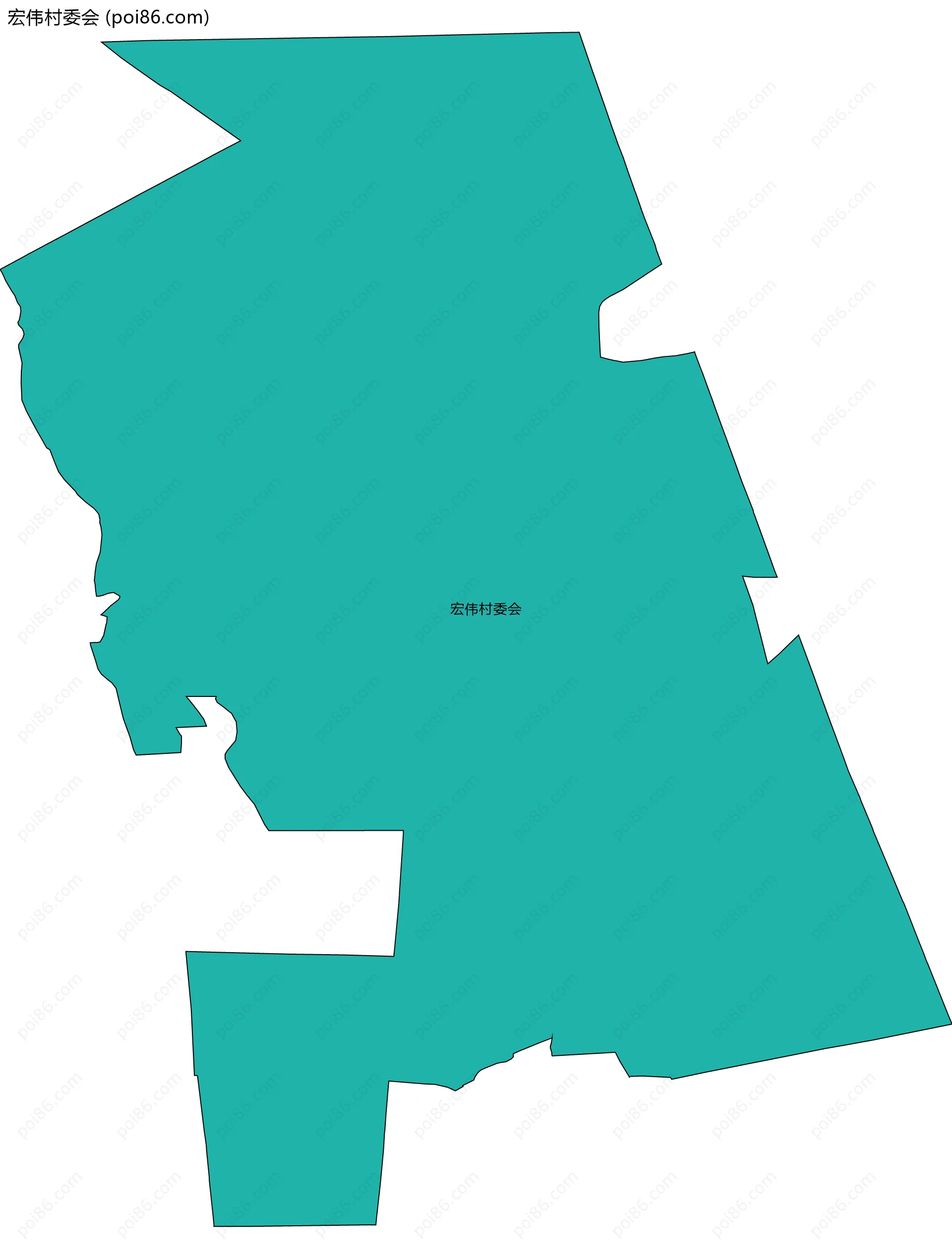 宏伟村委会边界地图