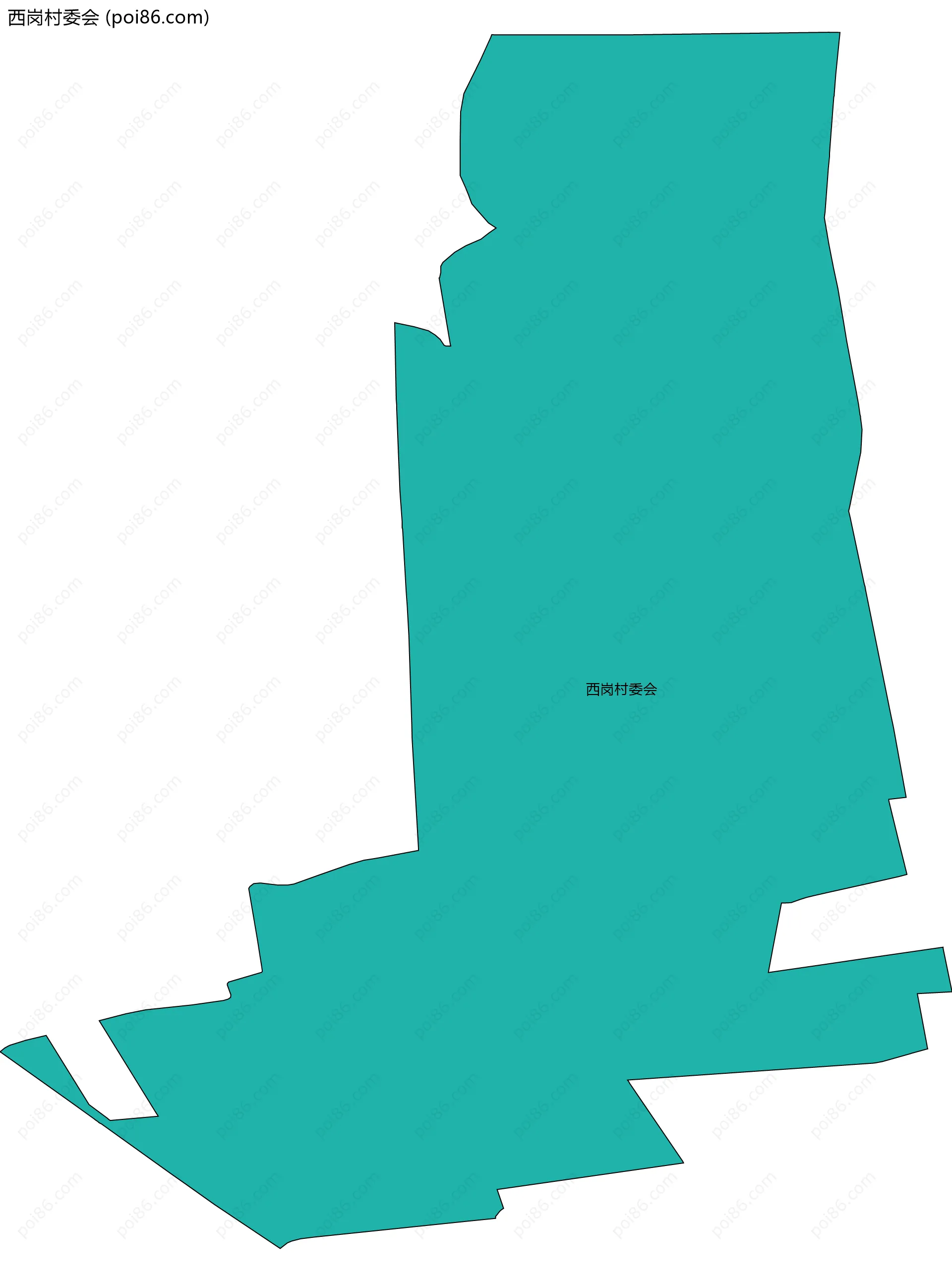 西岗村委会边界地图