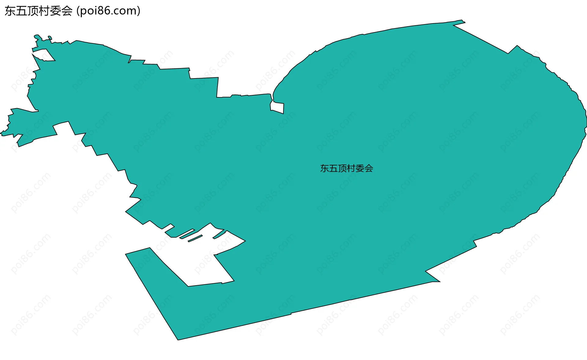 东五顶村委会边界地图