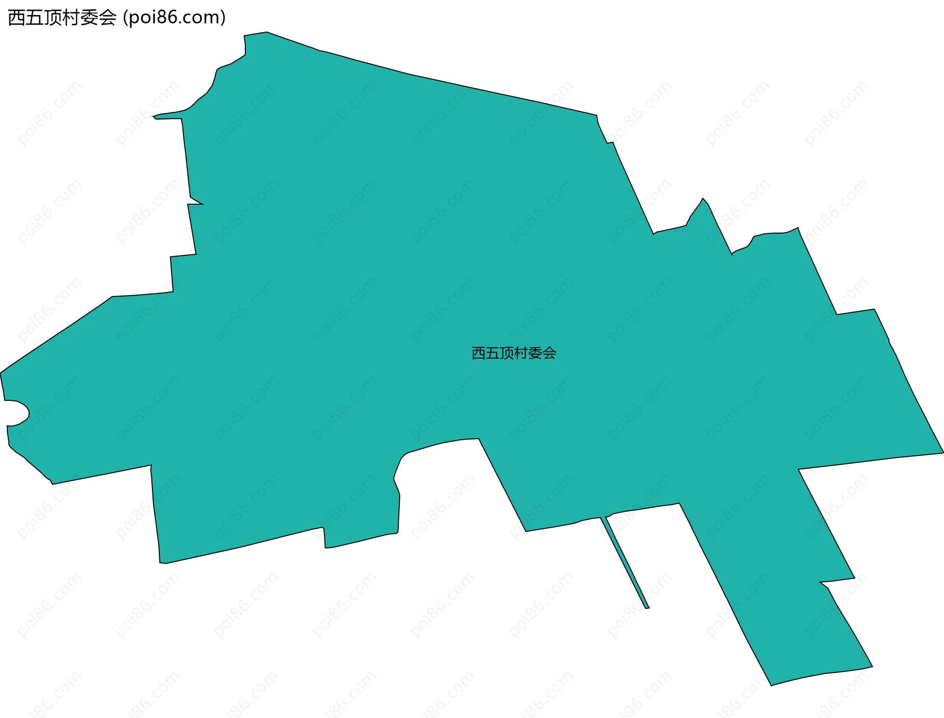 西五顶村委会边界地图