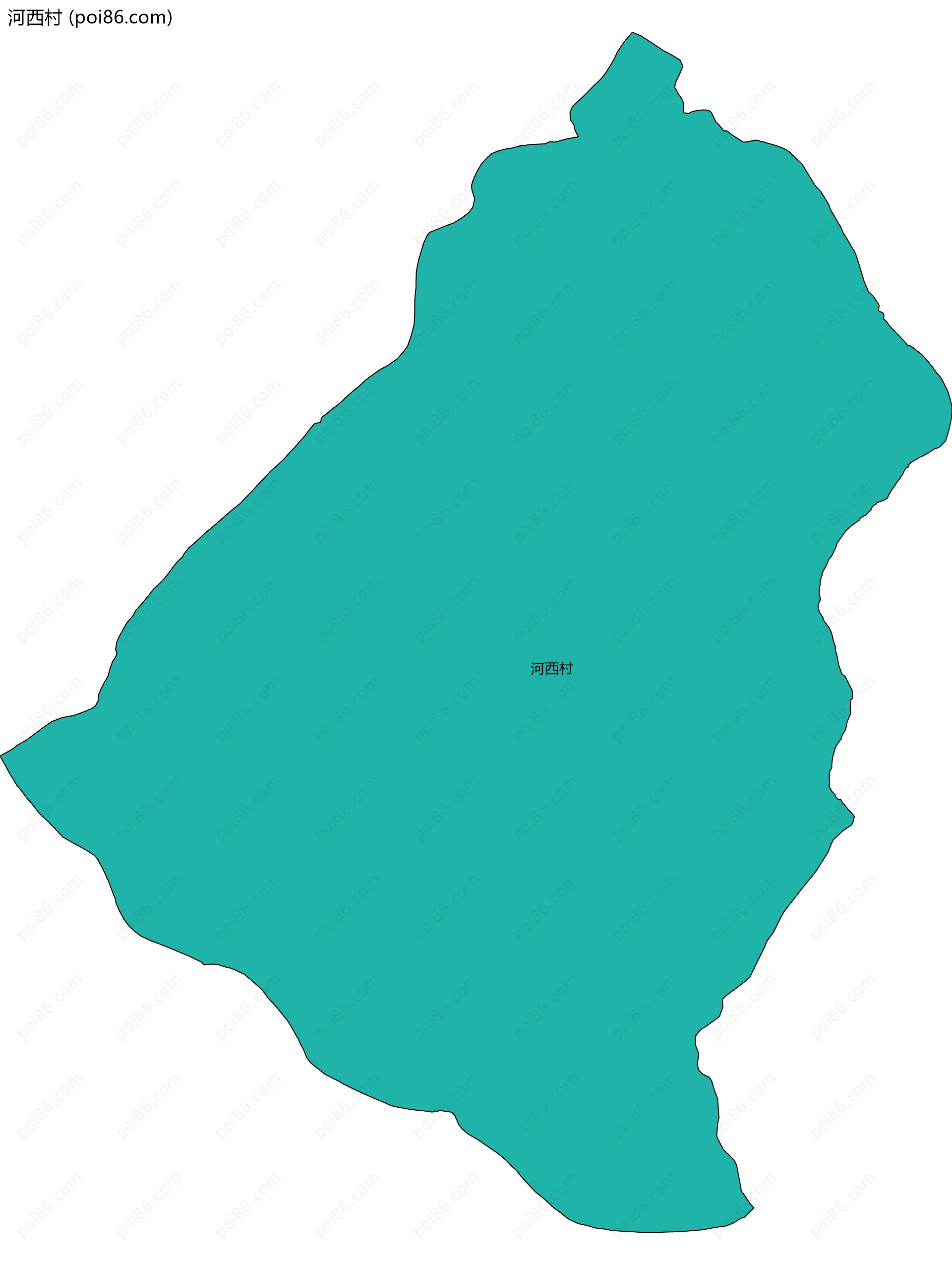 河西村边界地图