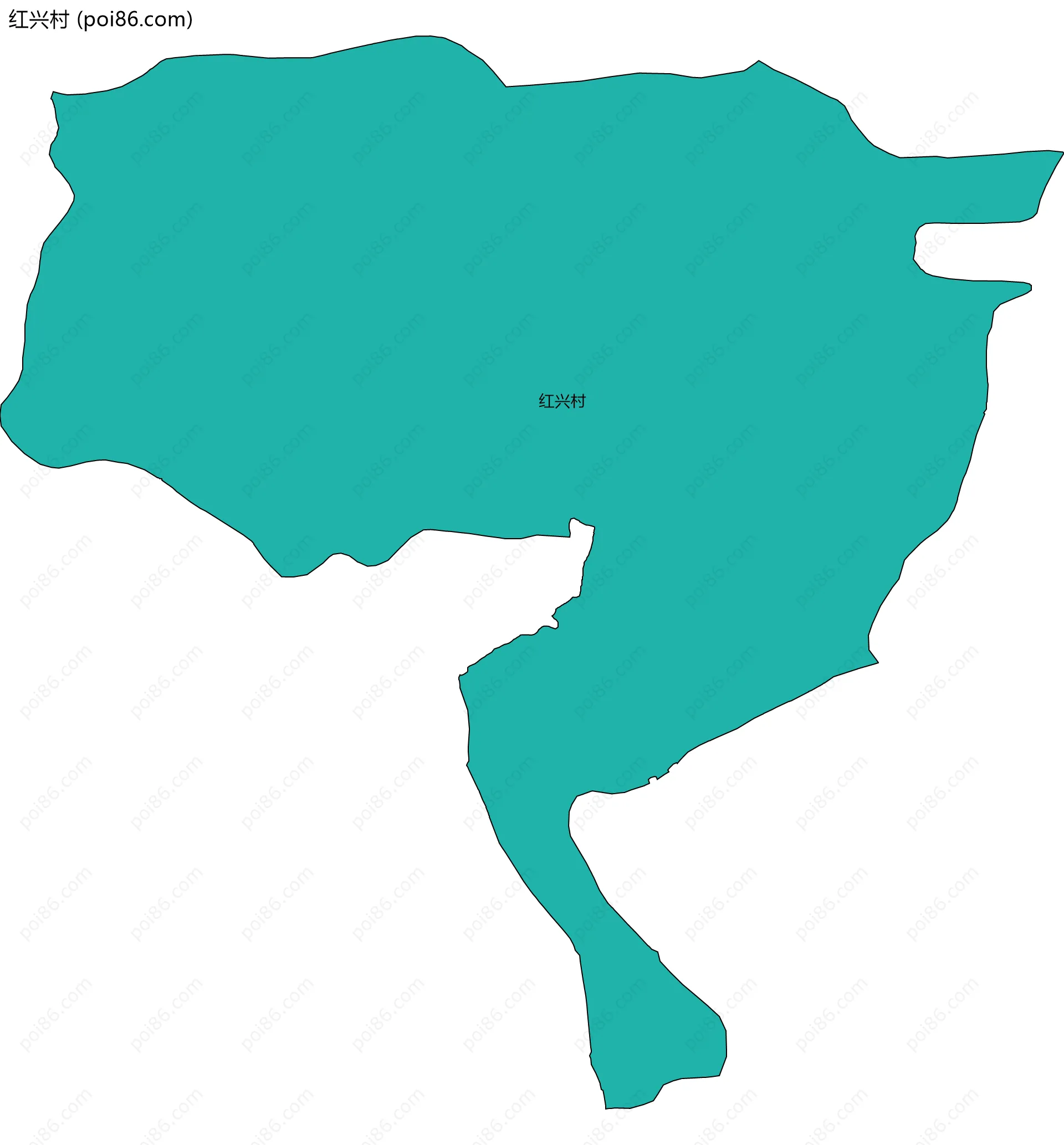 红兴村边界地图